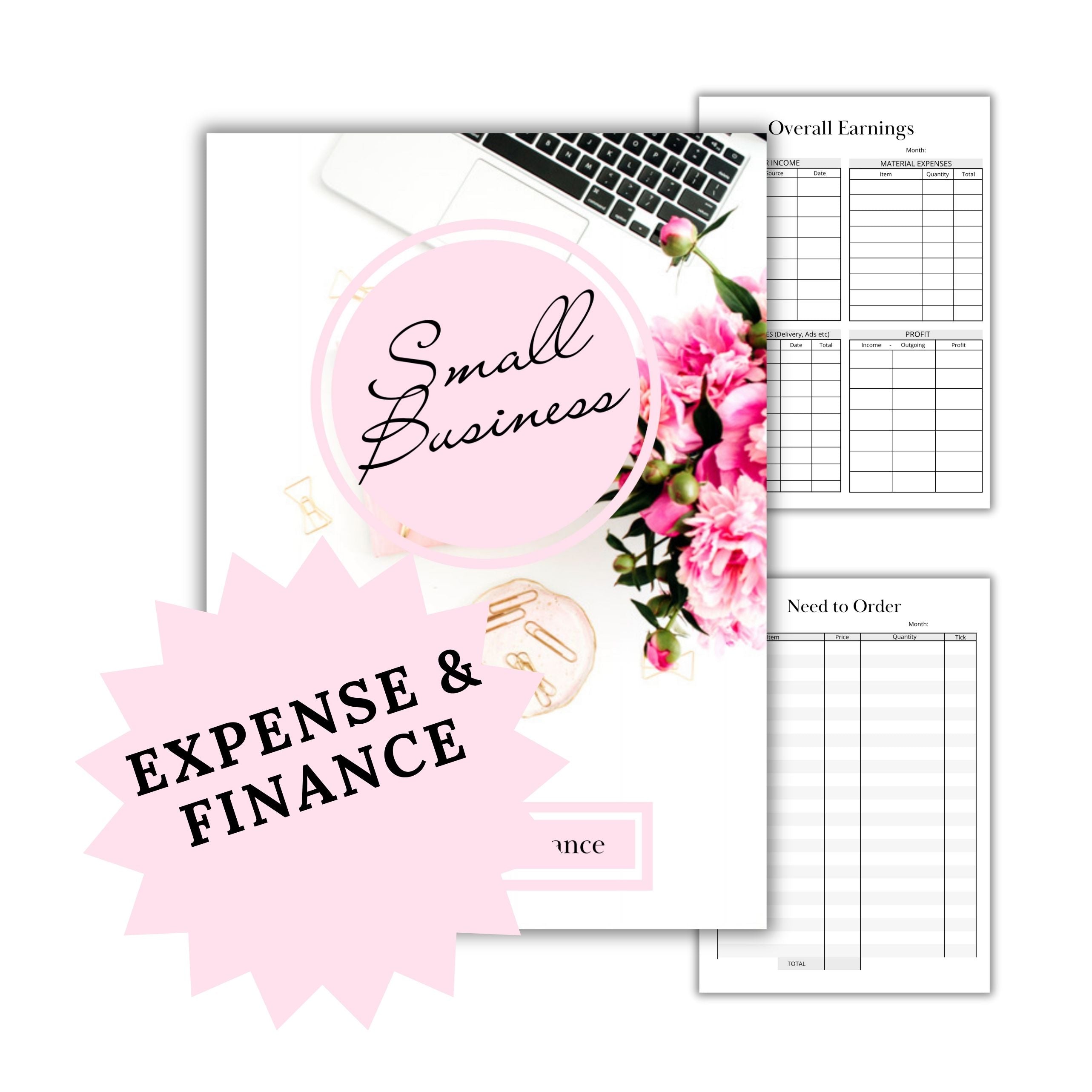 Expenses and Finance Log for Small Business Digital Download