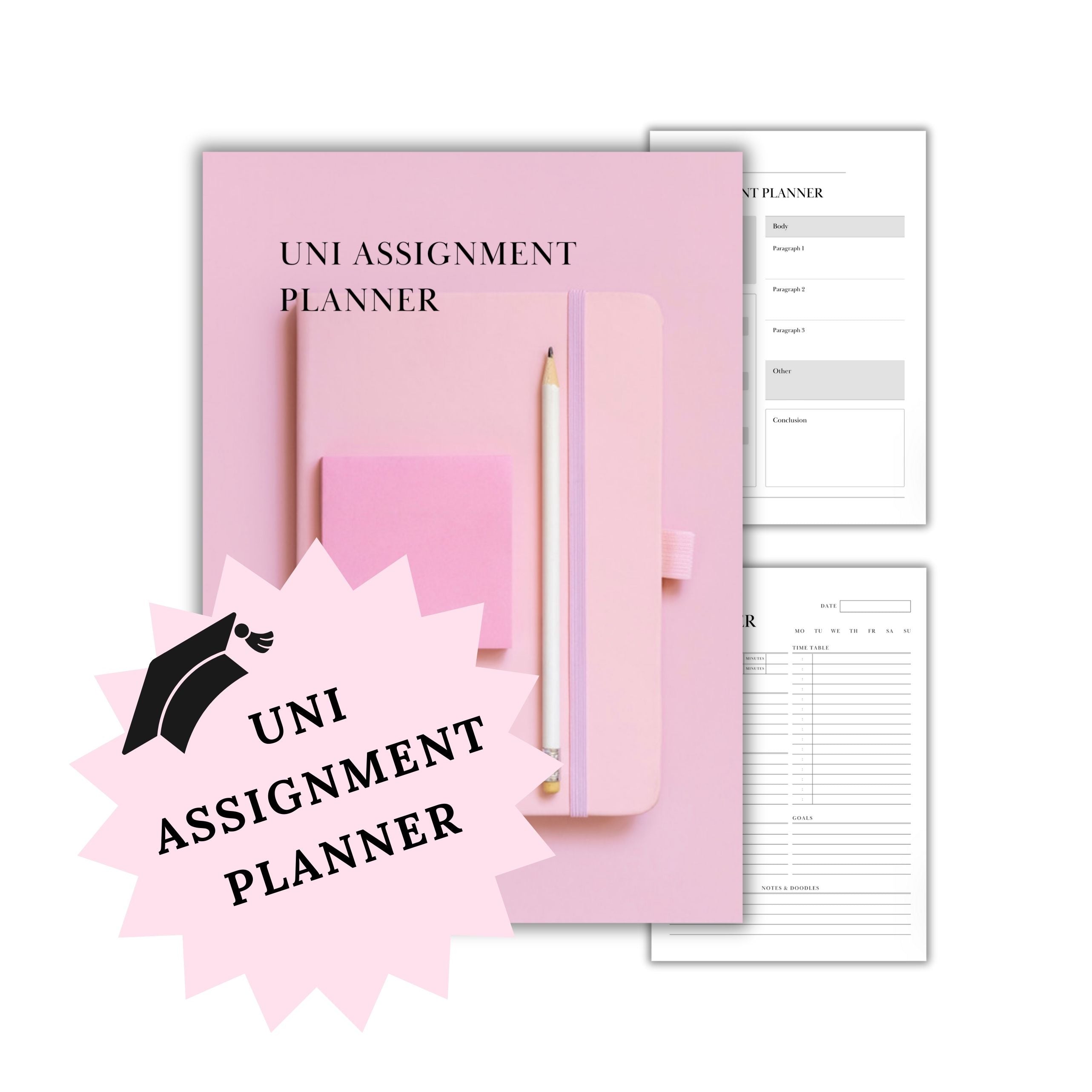 University Assignment Planner Booklet Digital Download