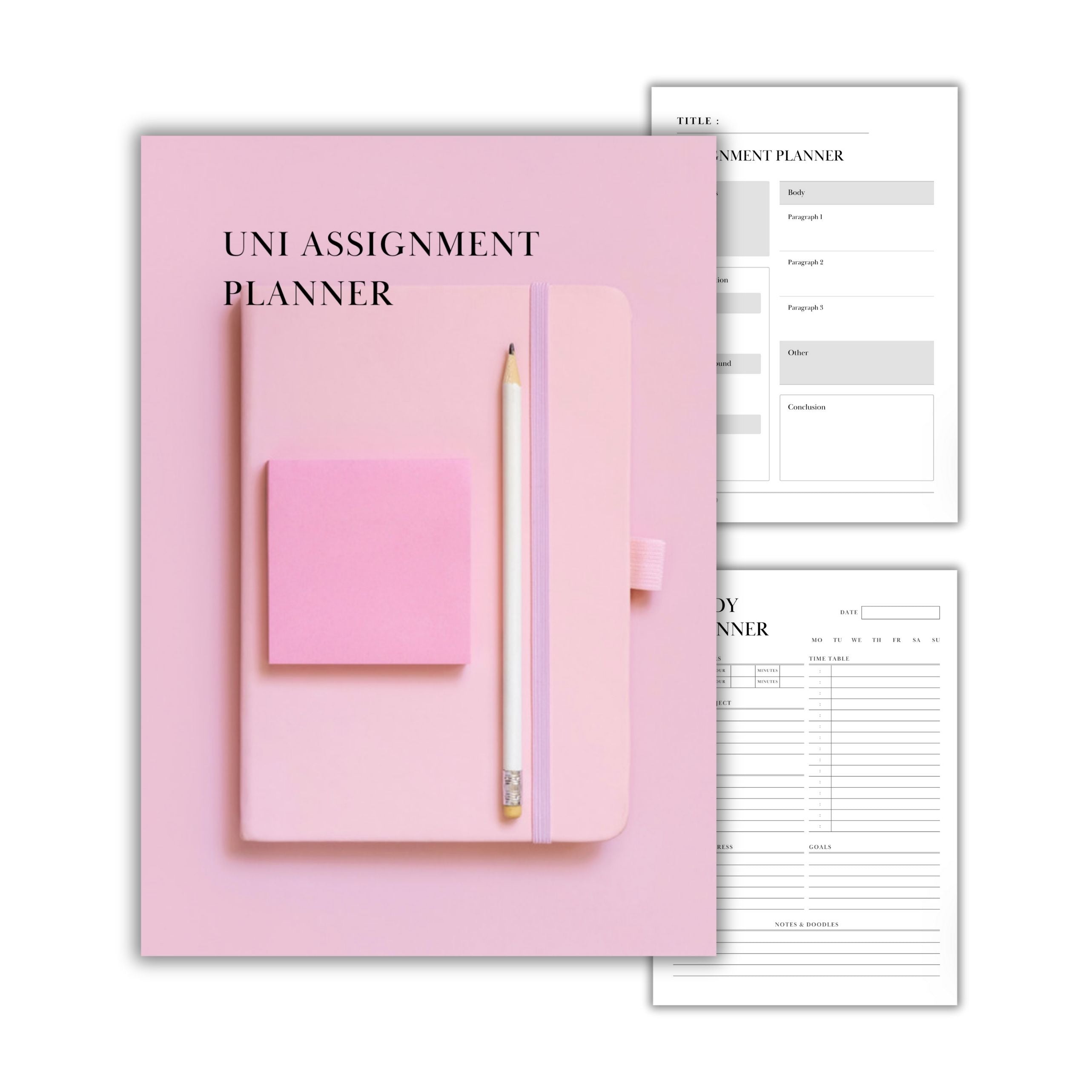 University Assignment Planner Booklet Digital Download