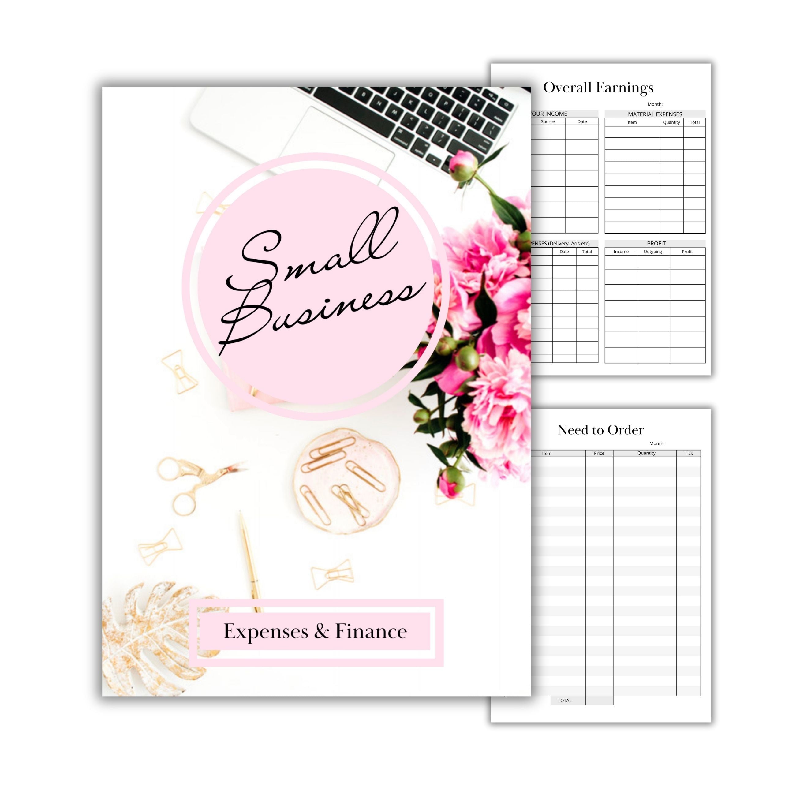 Expenses and Finance Log for Small Business Digital Download