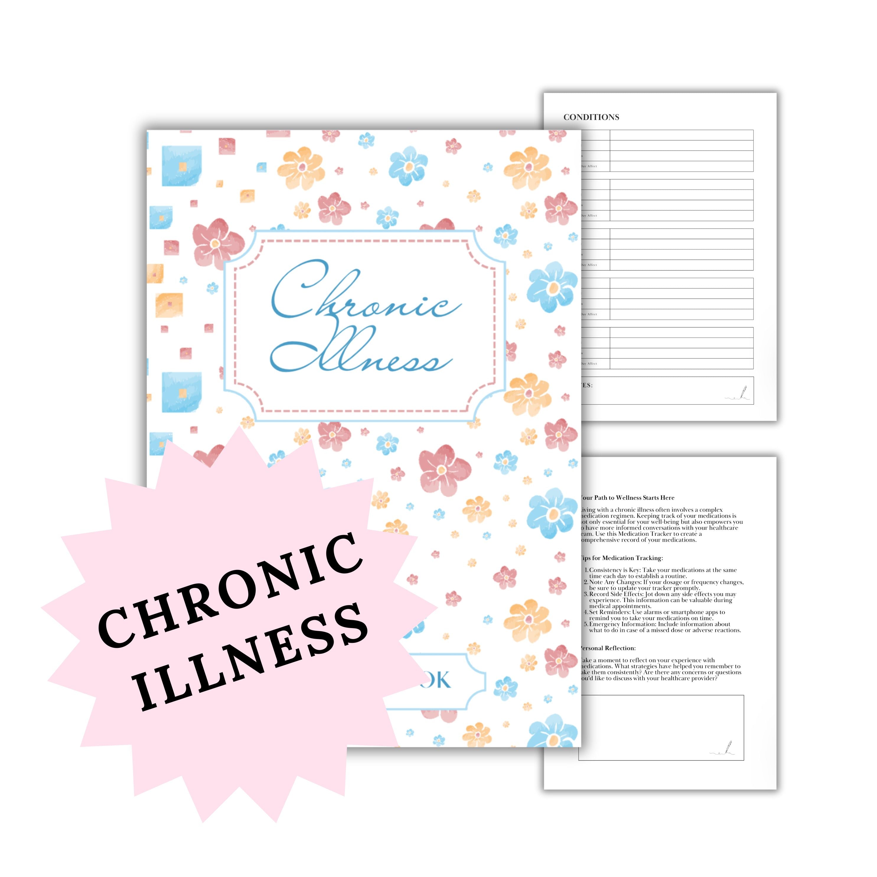 Chronic Illness Support Information Workbook Digital Download