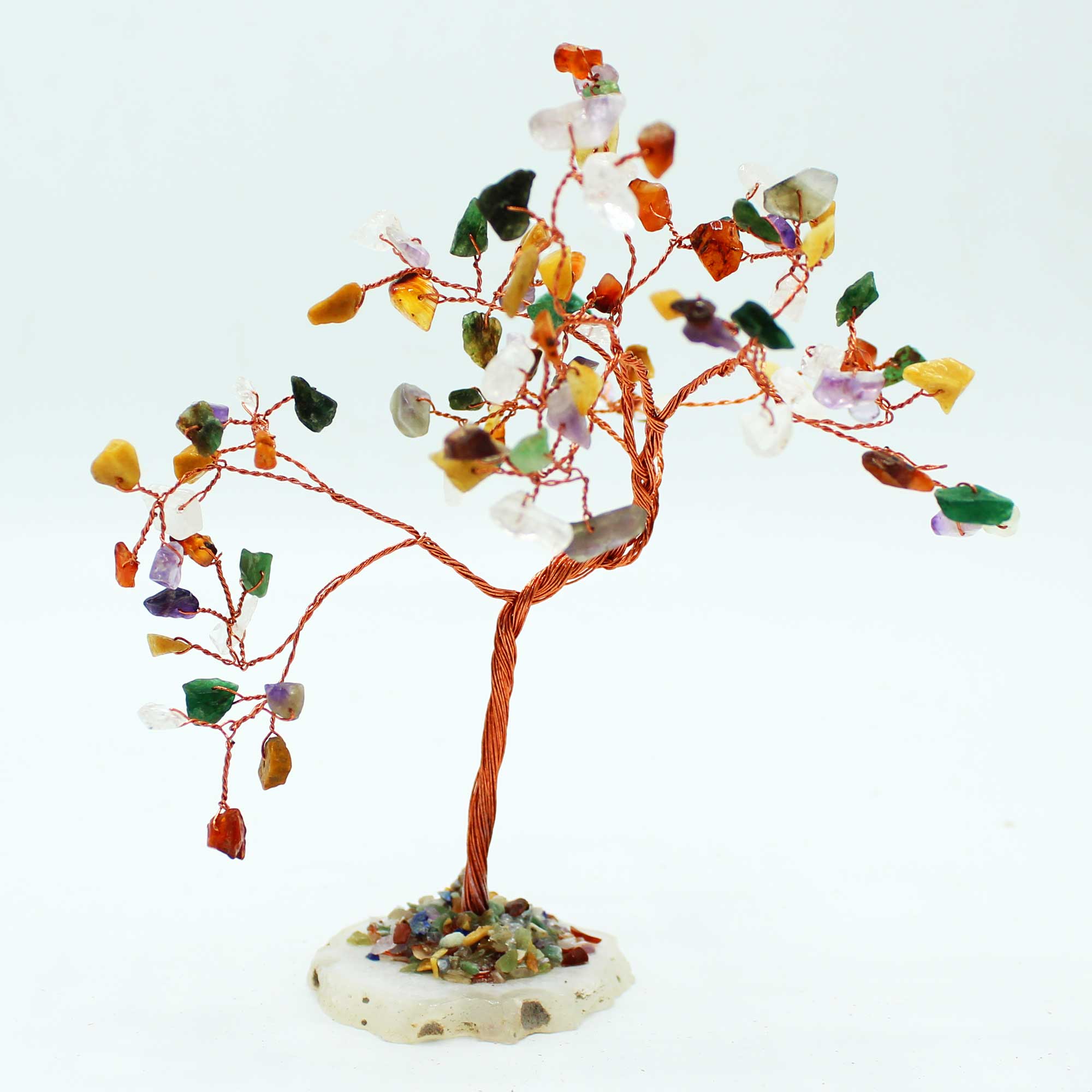 Multi Stones on Natural Agate Base (100 stones) Large Gemstone Tree