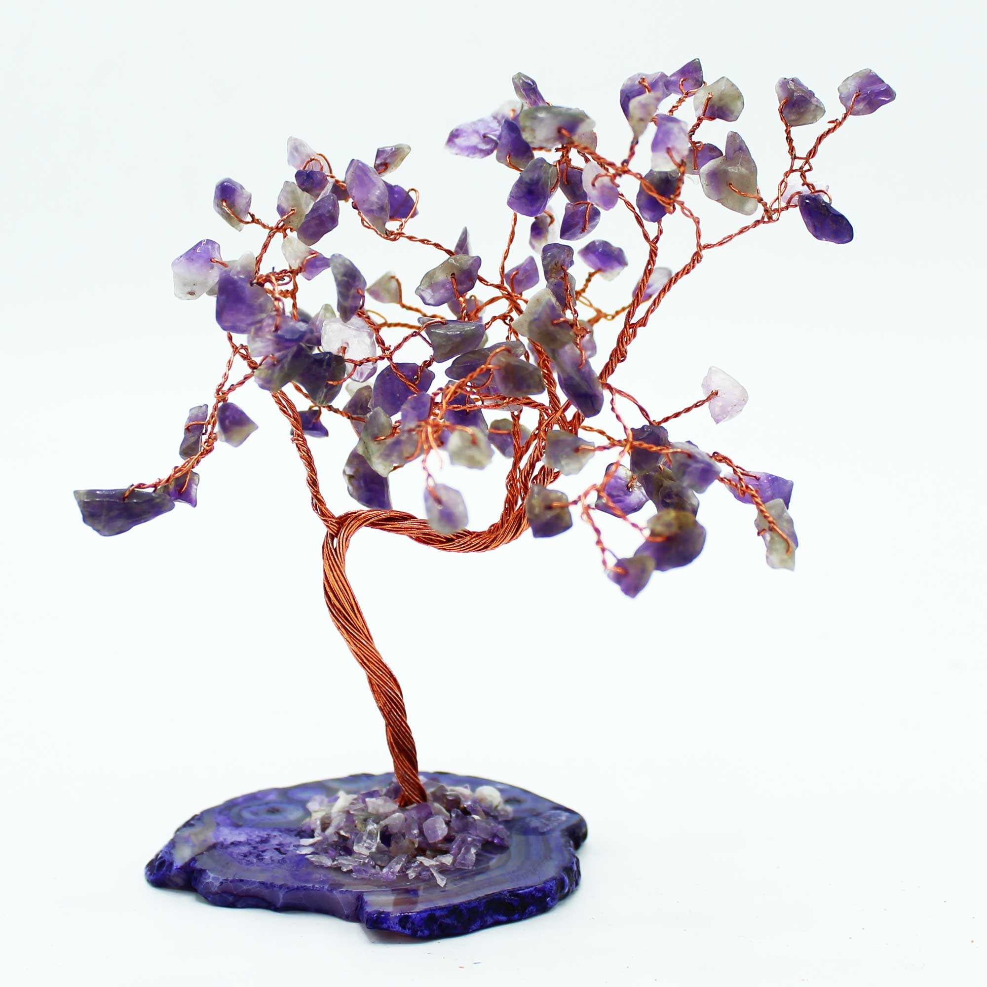 Amethyst on Natural Agate Base (100 stones) Large Gemstone Tree