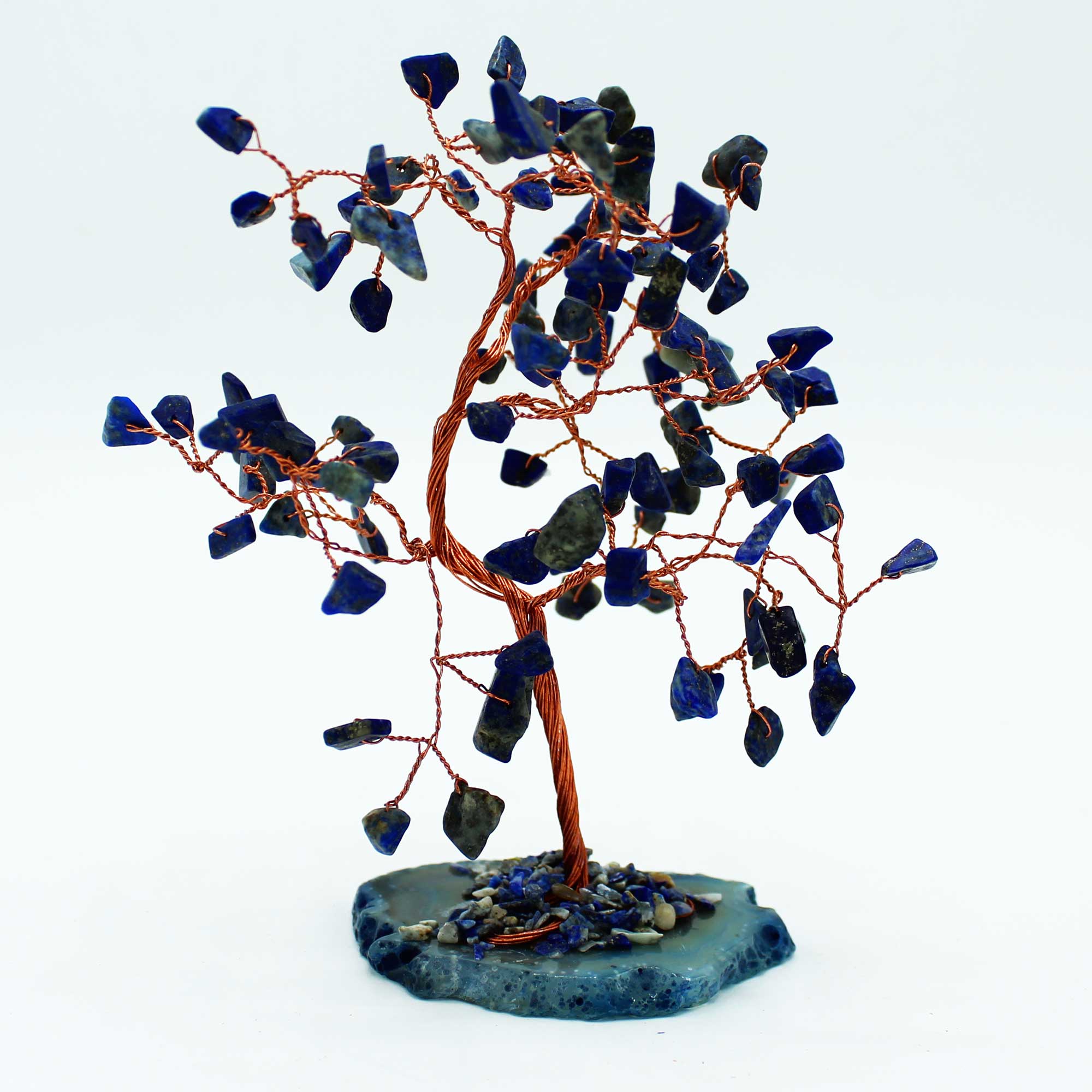 Sodalite on Blue Agate Base (100 stones) Large Gemstone Tree