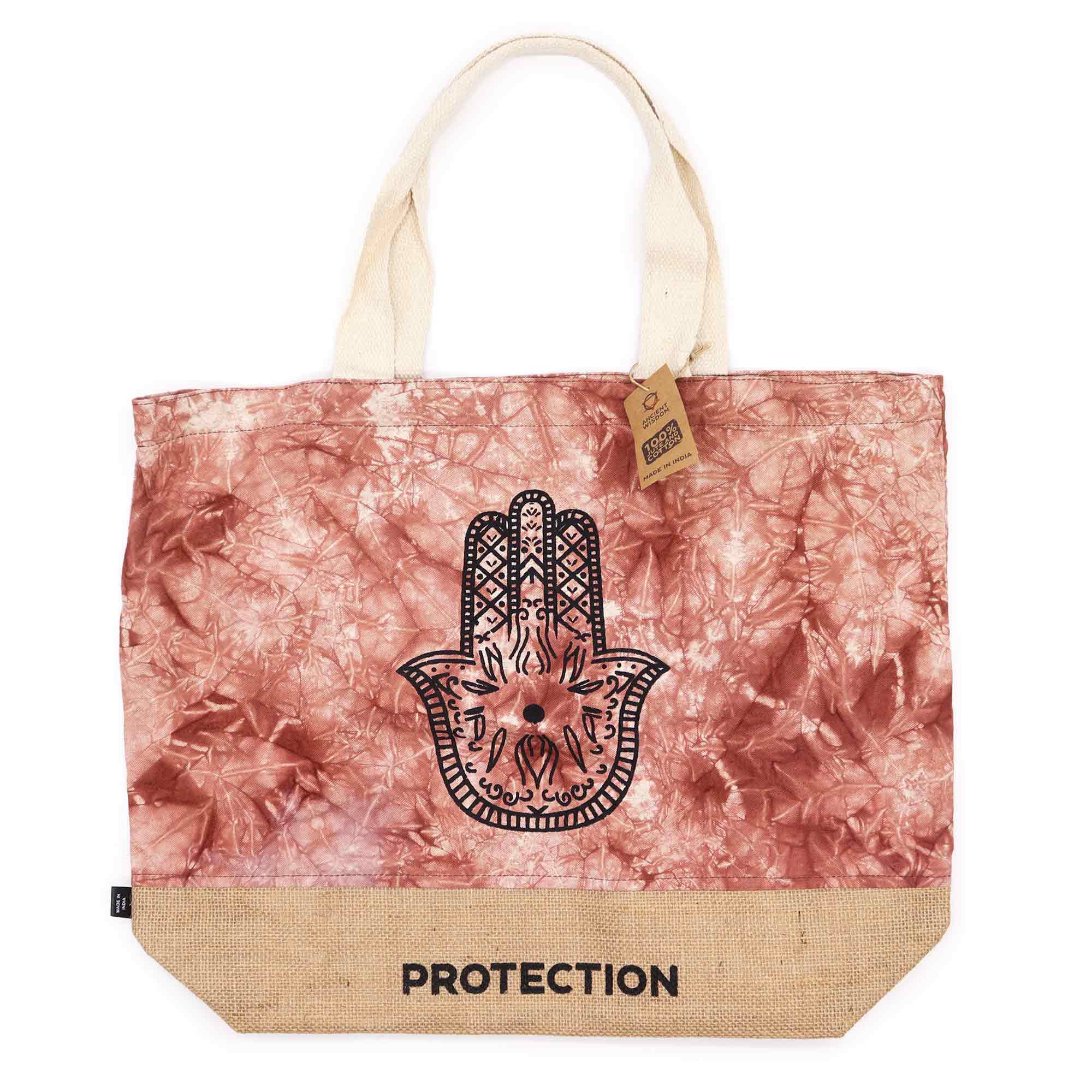 Protection - Hamsa - Terracotta Stonewash - All Natural Bag