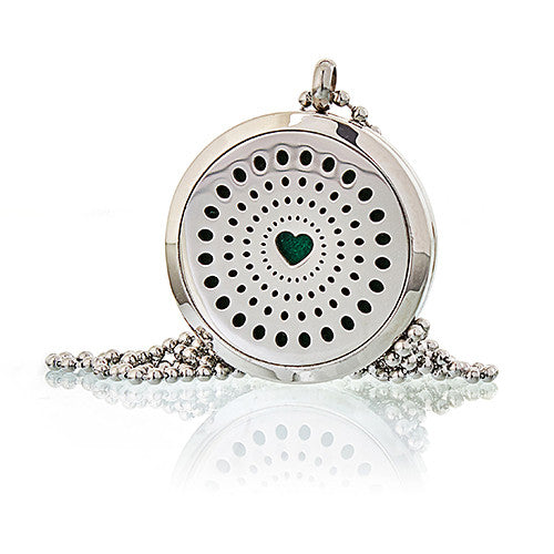 Diamonds Heart - Aromatherapy Diffuser Necklace 30mm