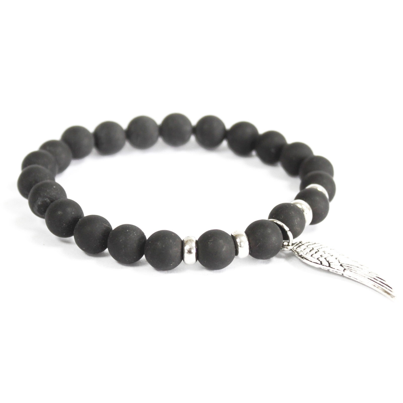 Angel Wing Black Agate - Gemstone Bracelet