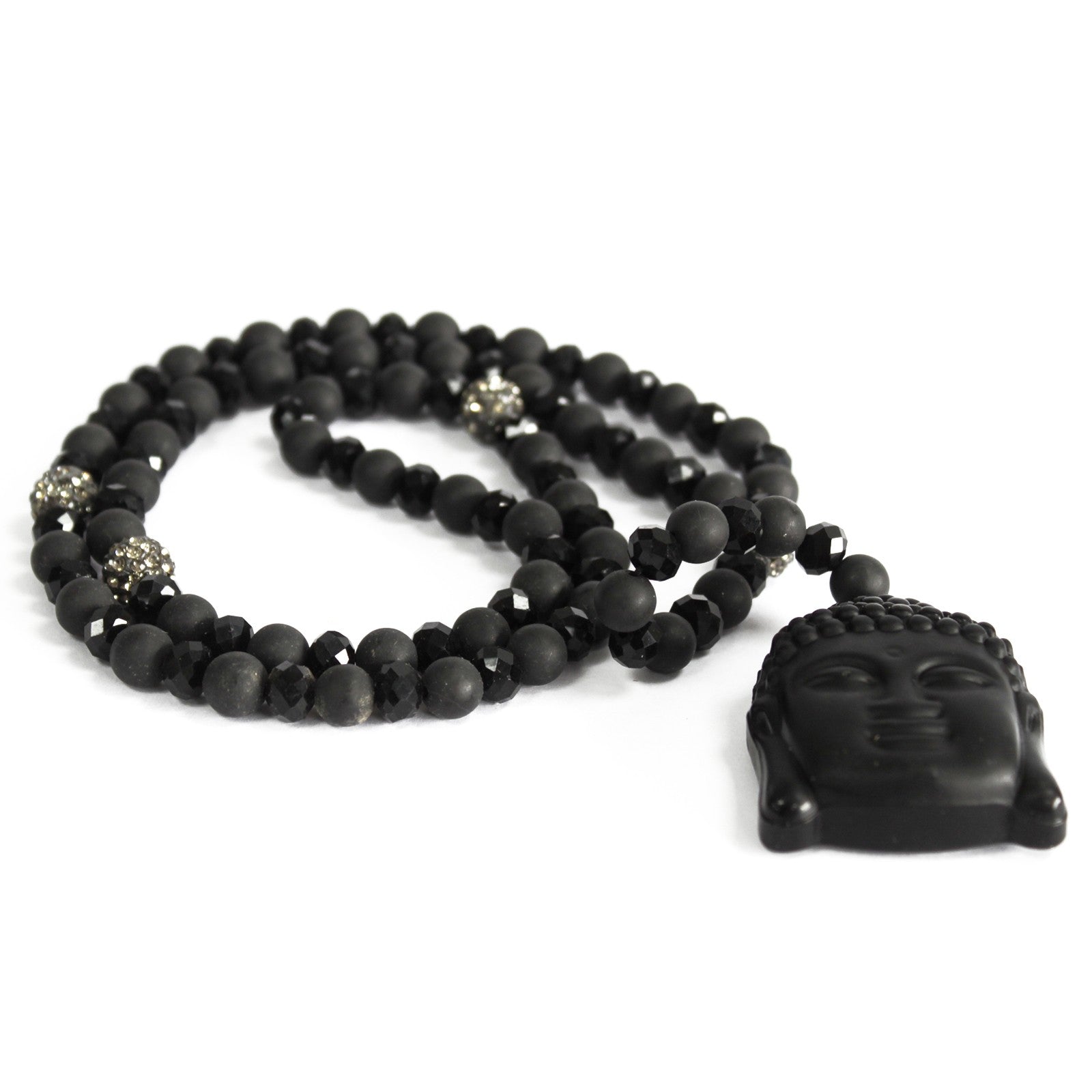 Buddha Black Stone Necklace - Gemstone Necklace