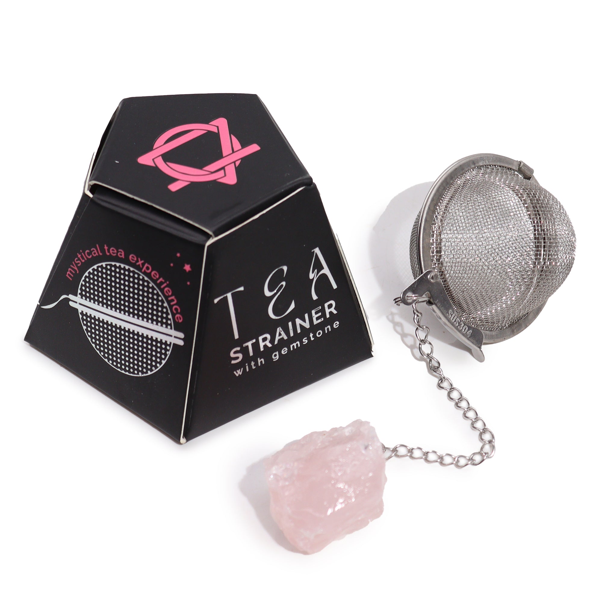 Rose Quartz - Raw Crystal Tea Strainer