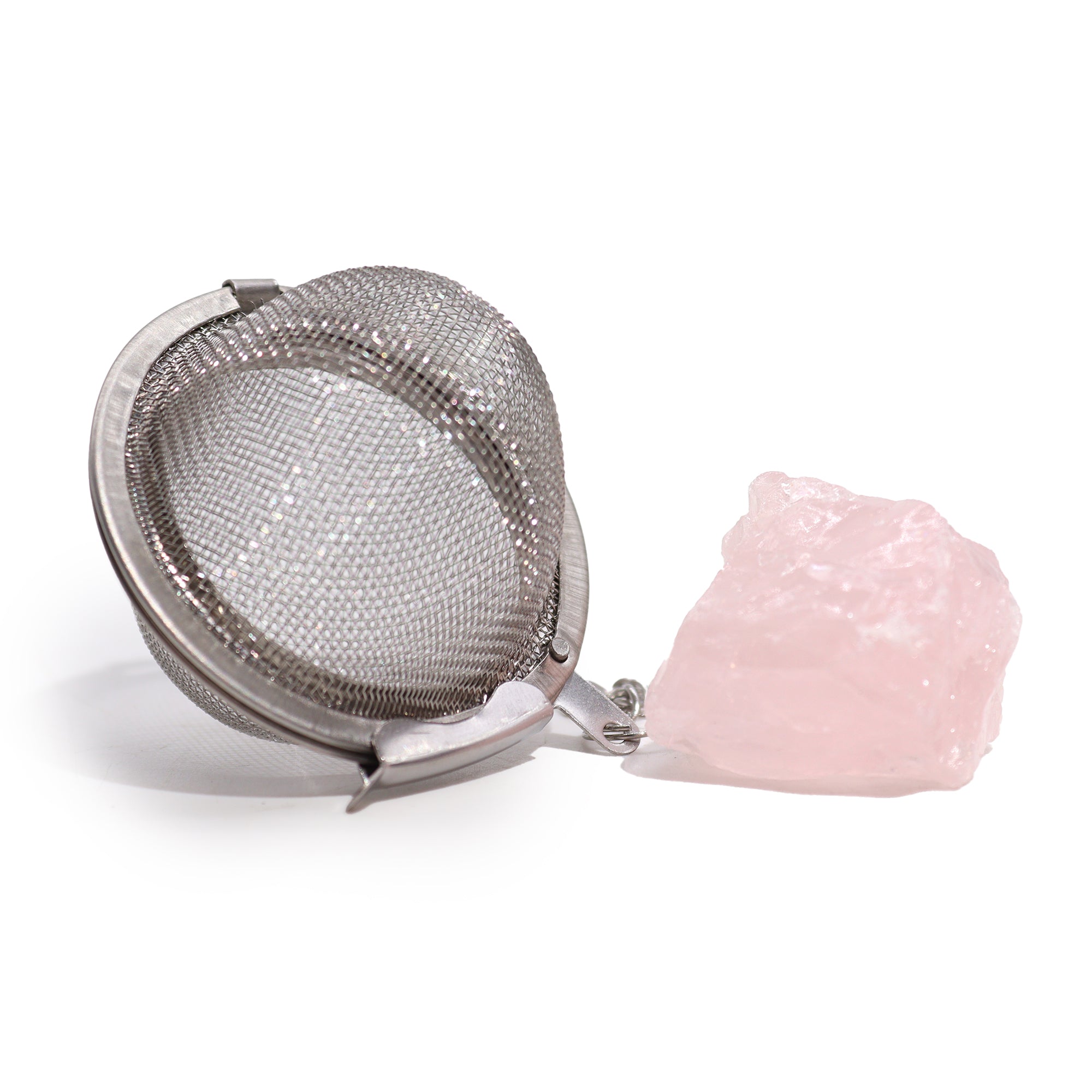 Rose Quartz - Raw Crystal Tea Strainer