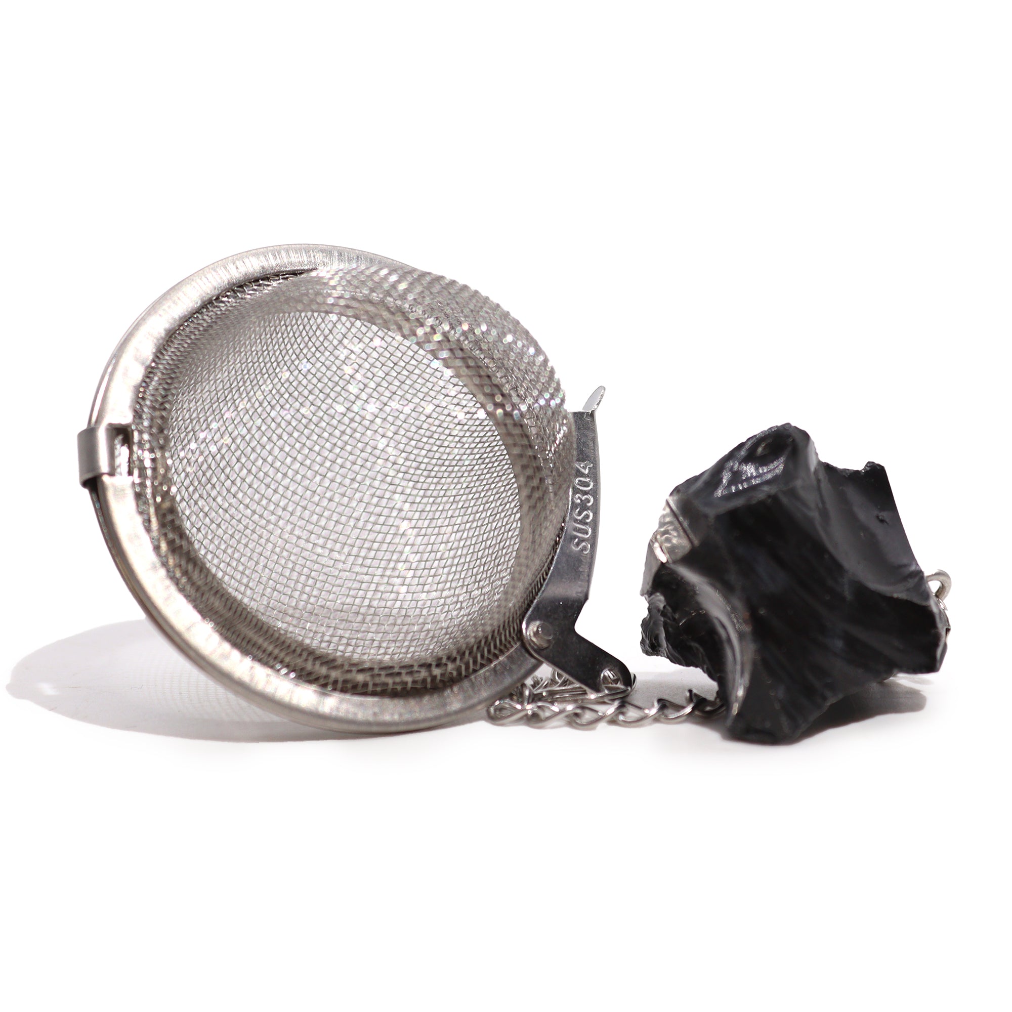 Black Obsidian - Raw Crystal Tea Strainer