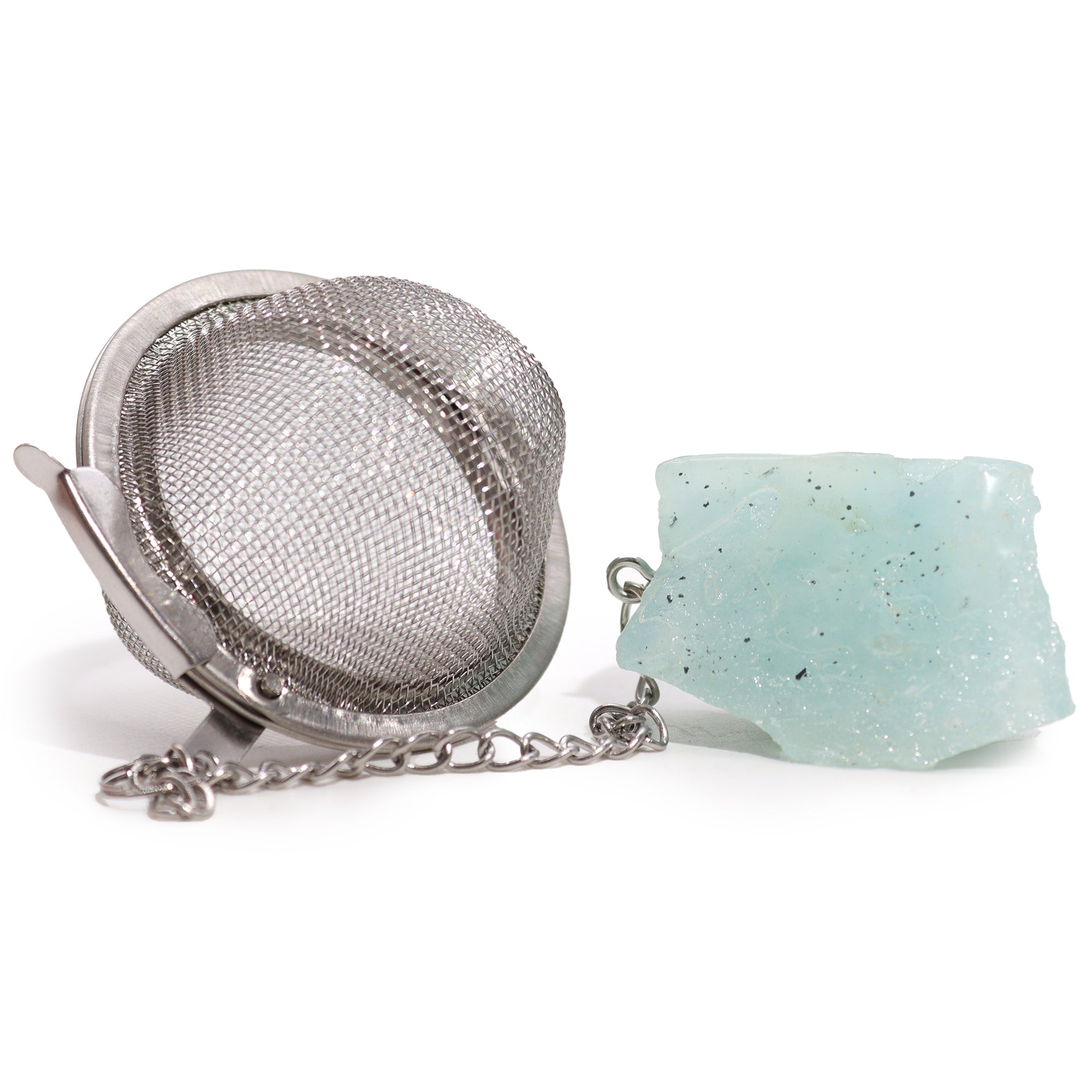 Aquamarine - Raw Crystal Tea Strainer