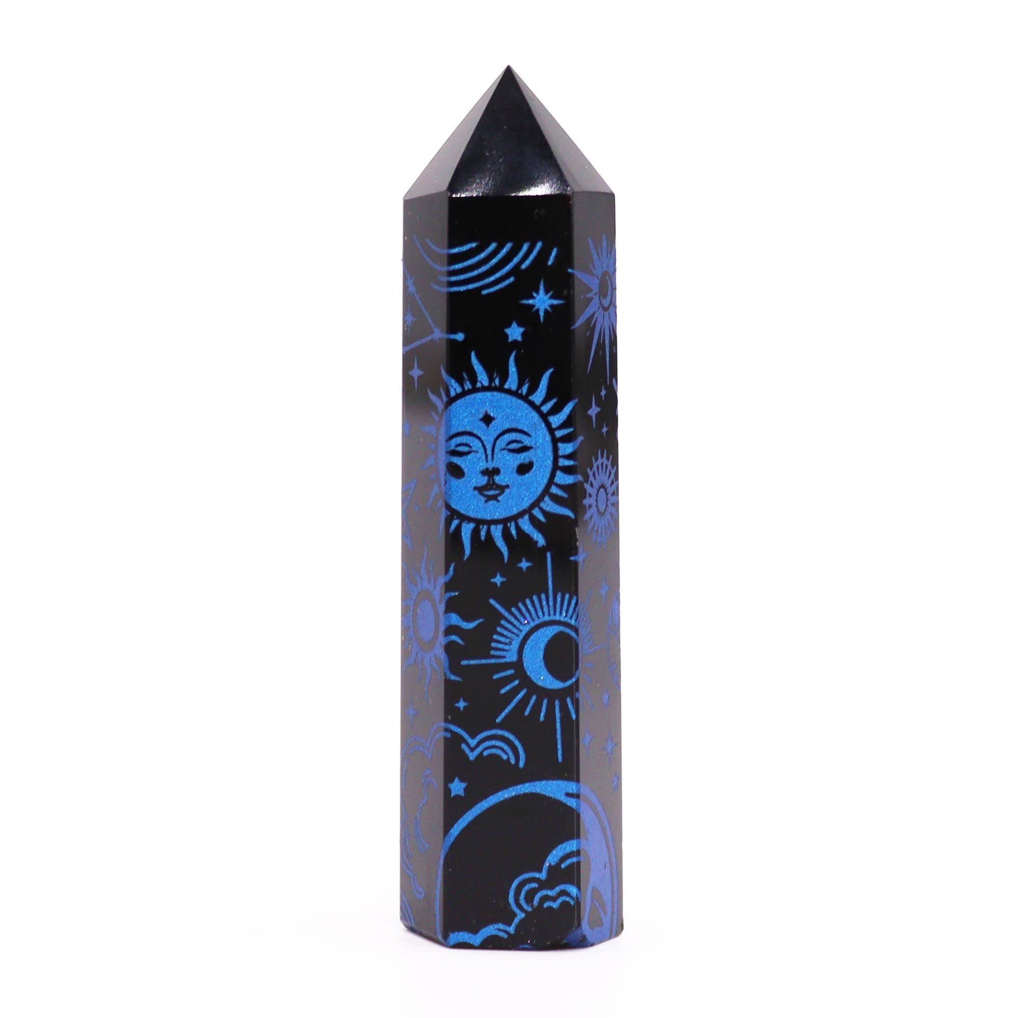 Midnight Blue - Black Obsidian Points - Mystic Story (approc 60-70gm 9cm)