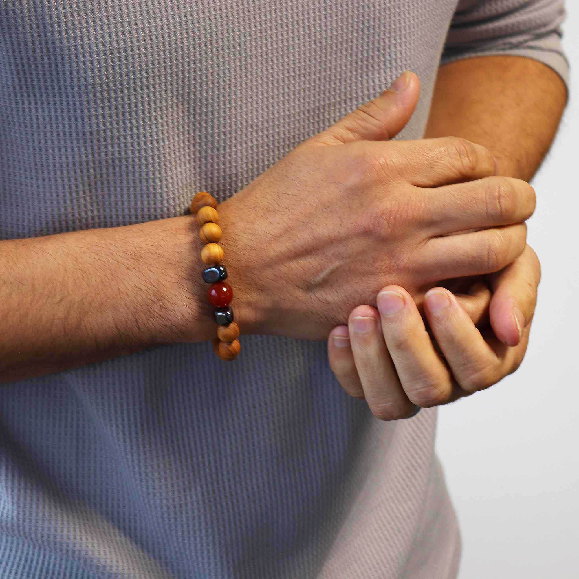 Large Red Jasper - Root Chakra Cedarwood Bangle