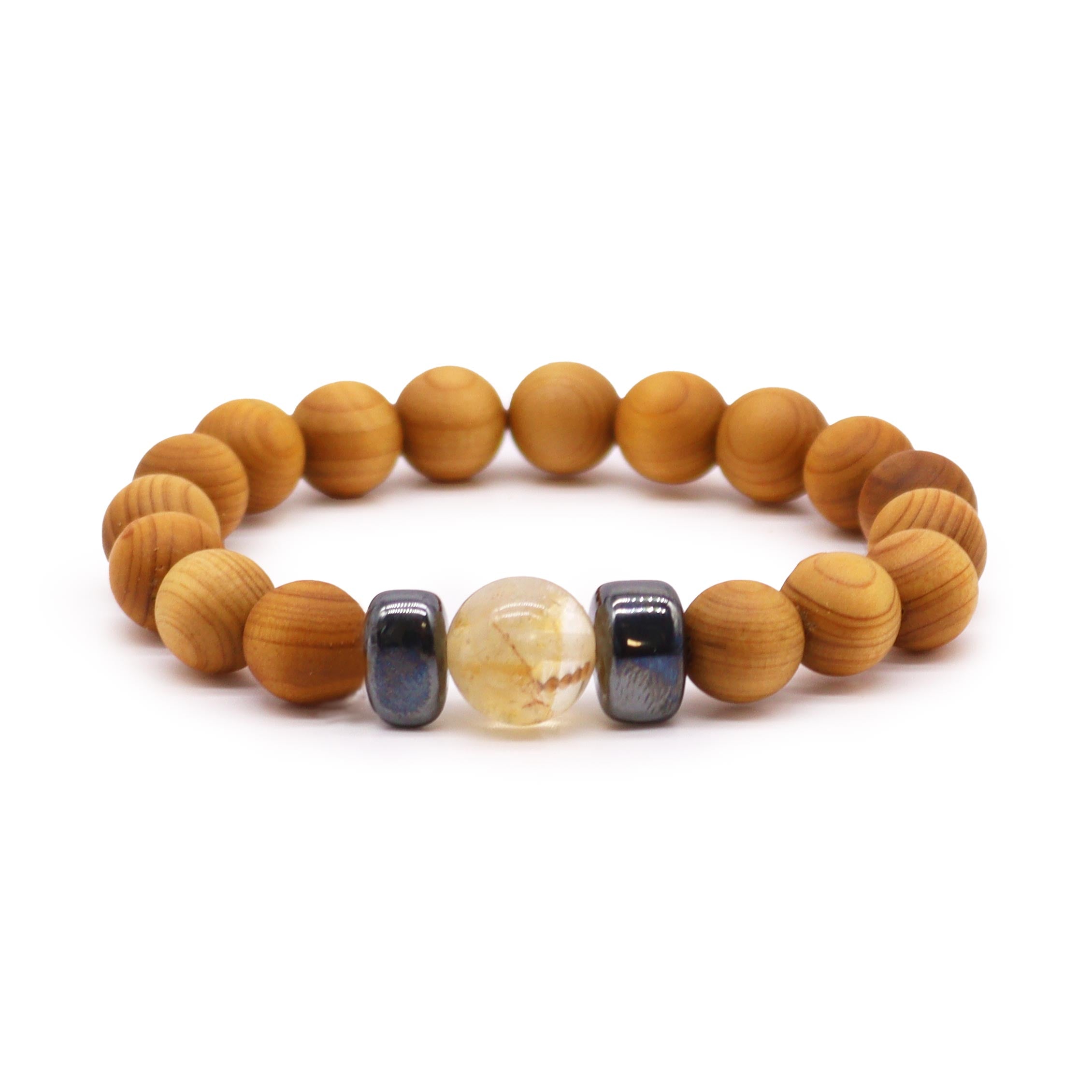 Large Citrine - Solar Plexus Chakra Cedwarwood Bangle