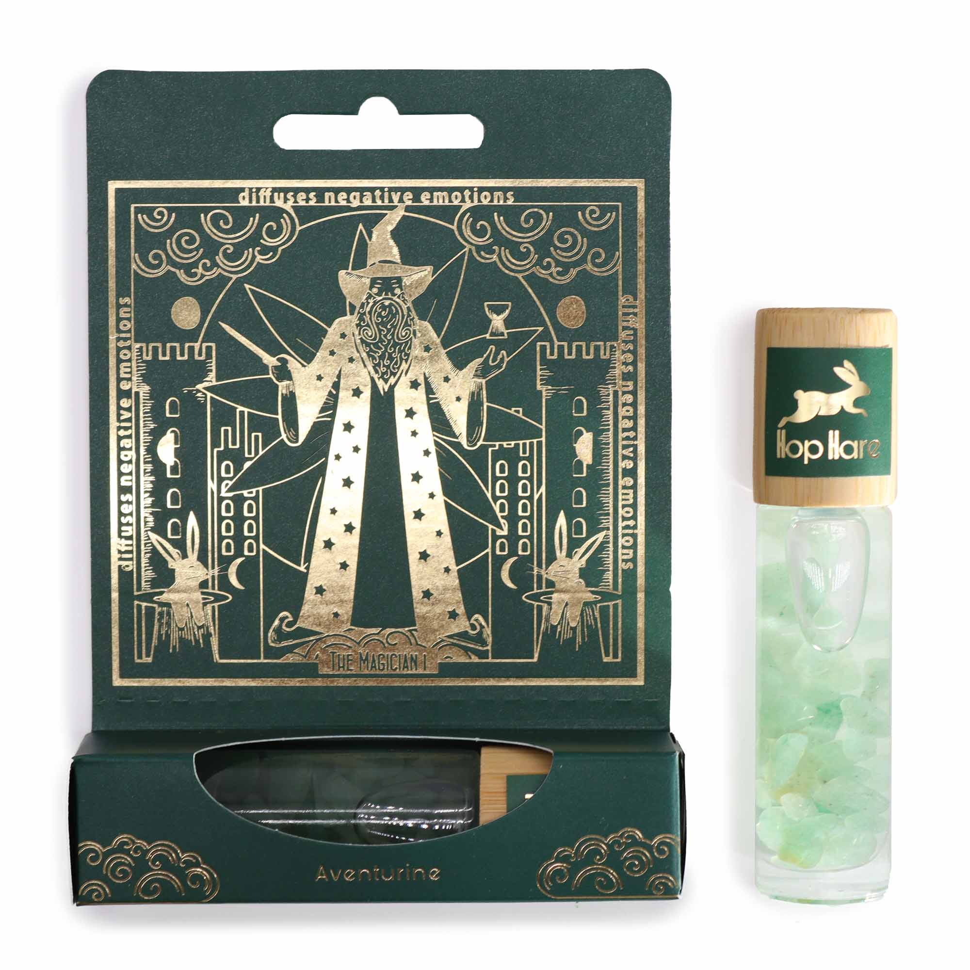 The Magician - Green Aventurine Hope Hare Essential Oil Crystal Roll On