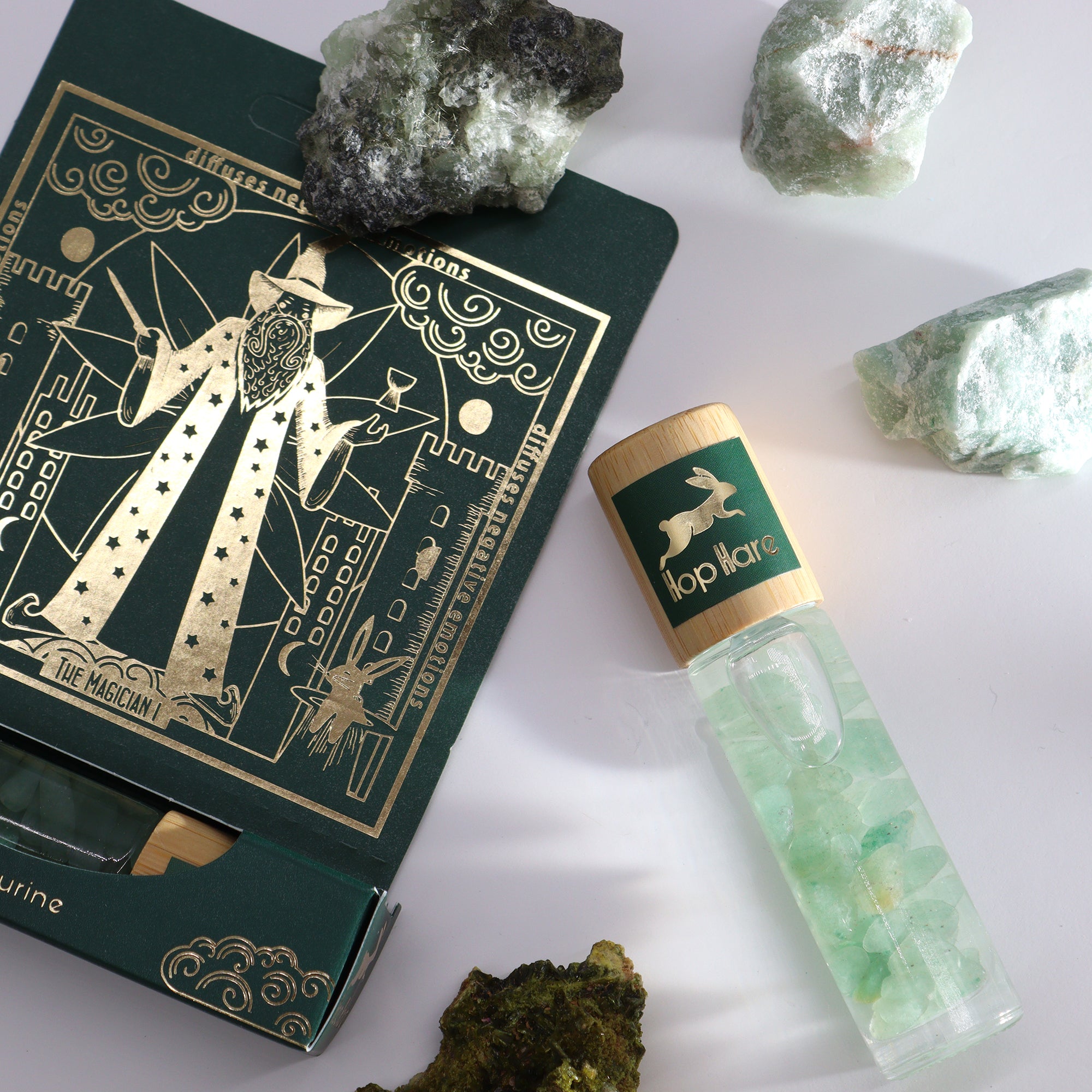 The Magician - Green Aventurine Hope Hare Essential Oil Crystal Roll On