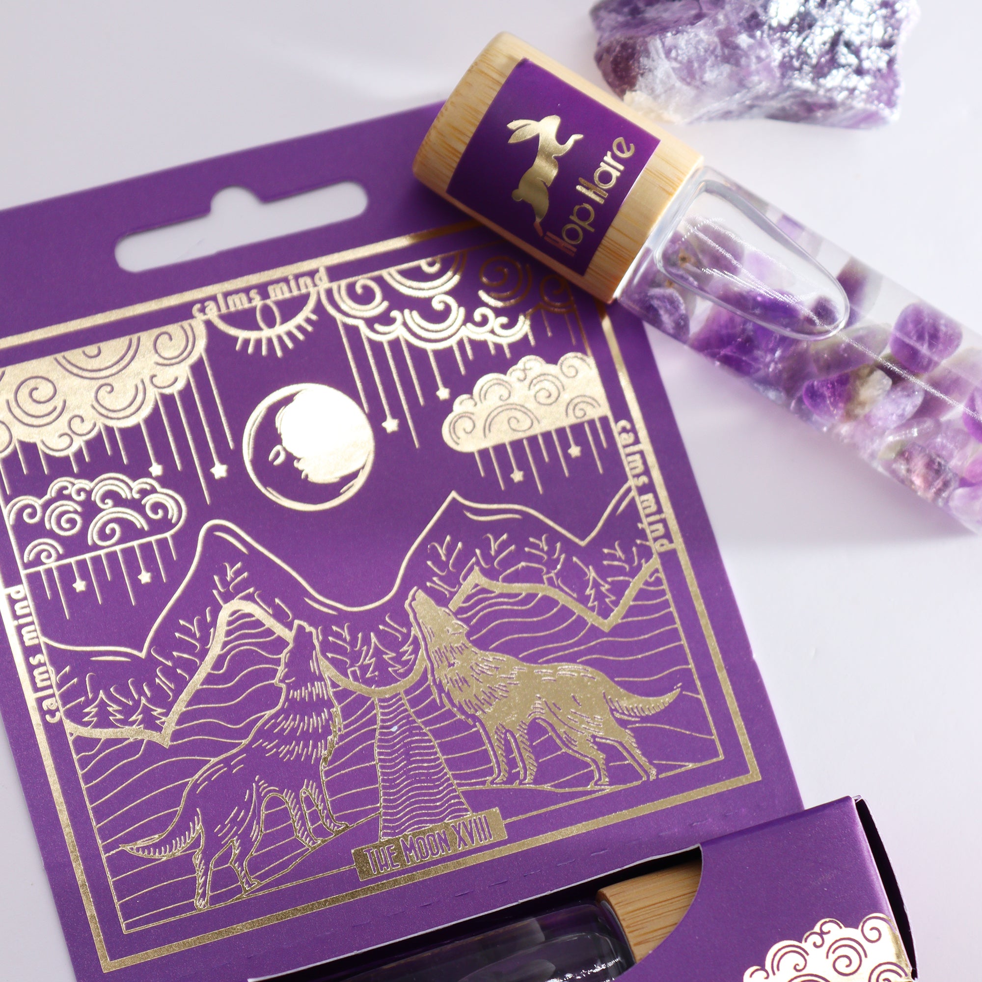 The Moon - Amethyst Hope Hare Essential Oil Crystal Roll On