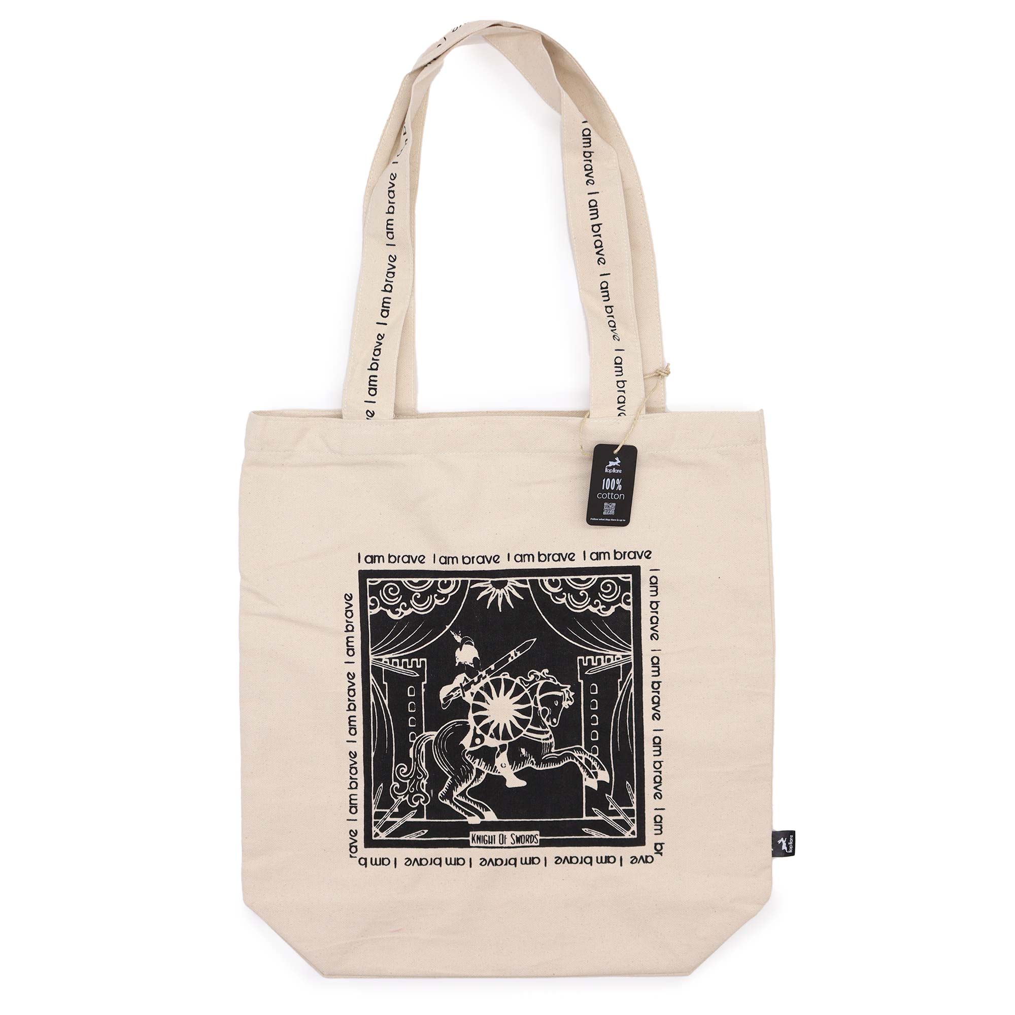 I am Brave - Hop Hare Tote Bag. - Cotton Canvas