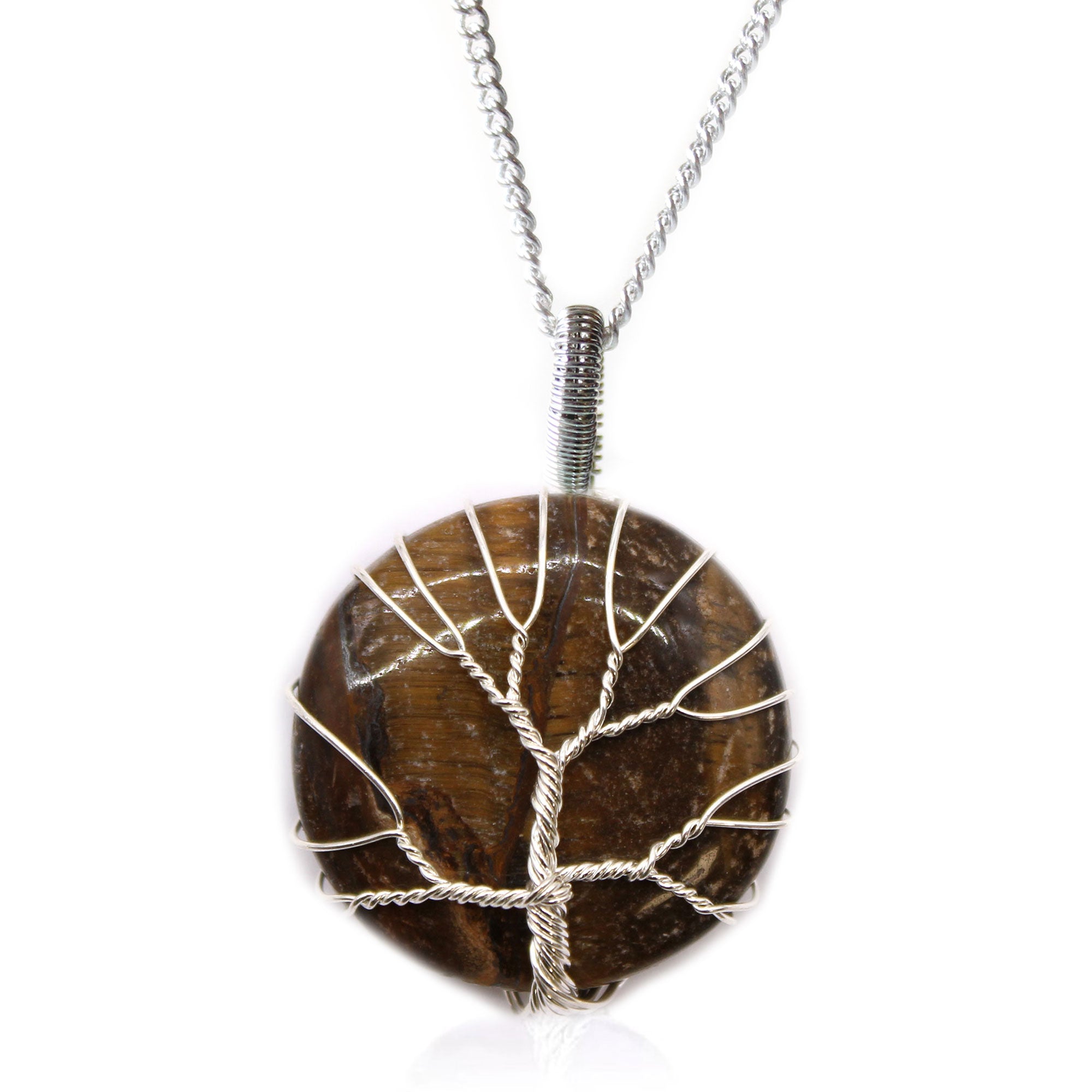 Tiger Eye - Tree of Life Gemstone Necklace