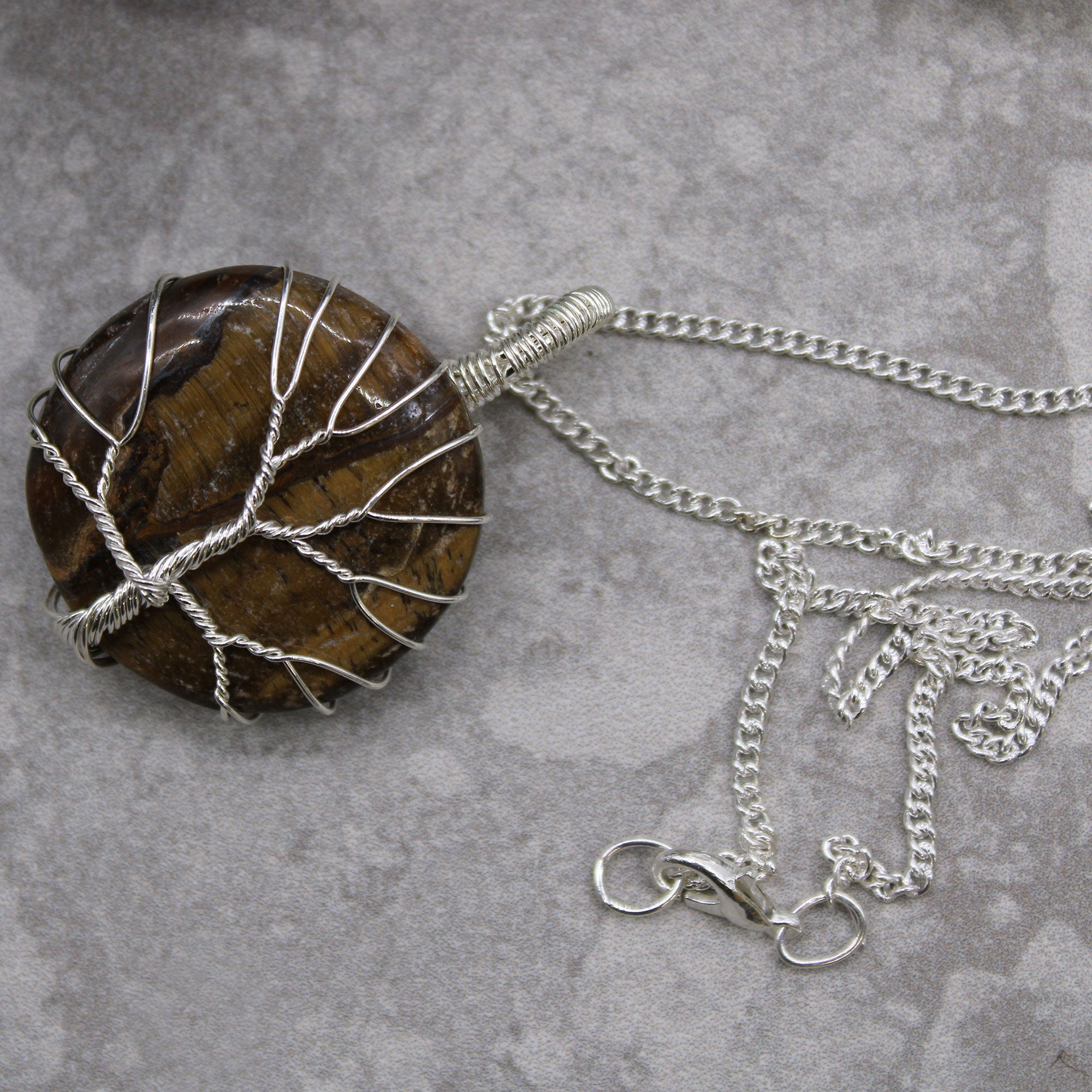 Tiger Eye - Tree of Life Gemstone Necklace