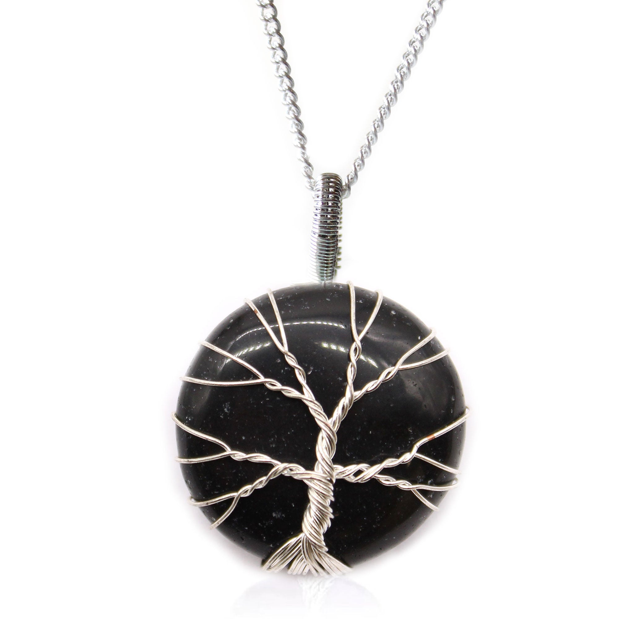 Black Onyx - Tree of Life Gemstone Necklace