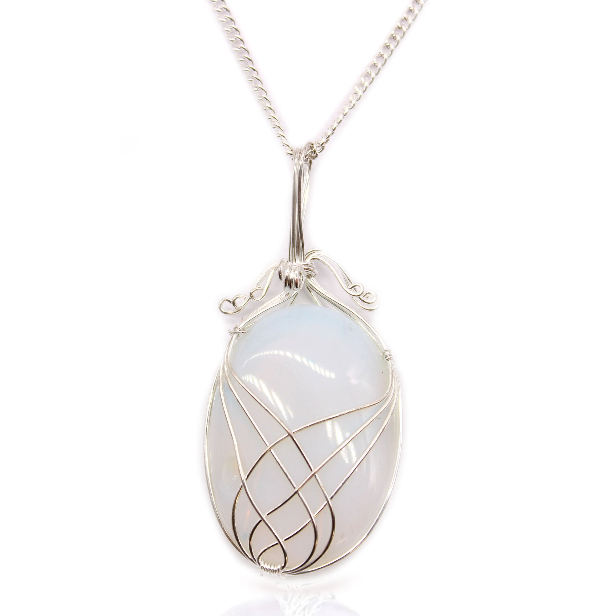 Opalite - Swirl Wrapped Gemstone Necklace