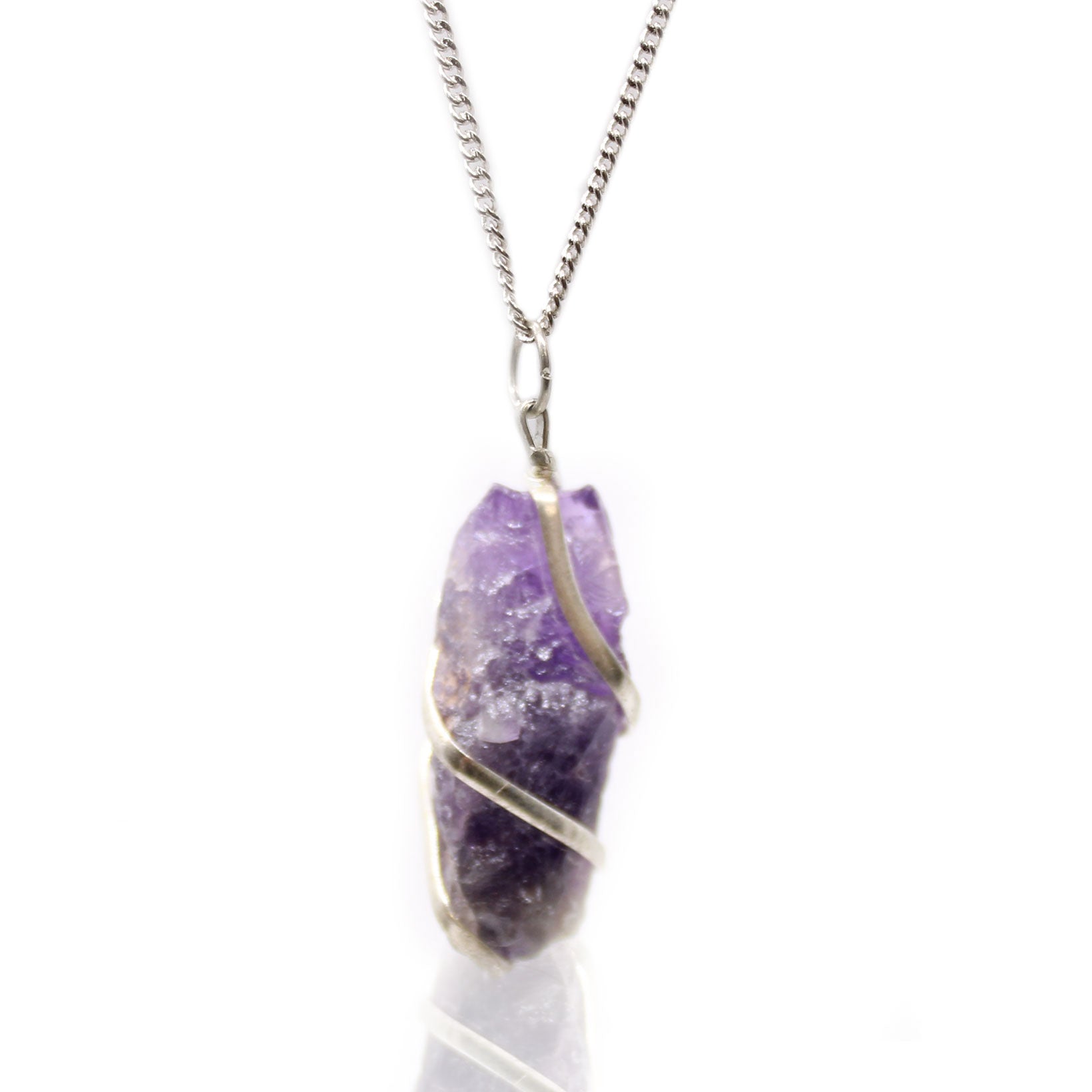 Rough Amethyst - Cascade Wrapped Gemstone Necklace