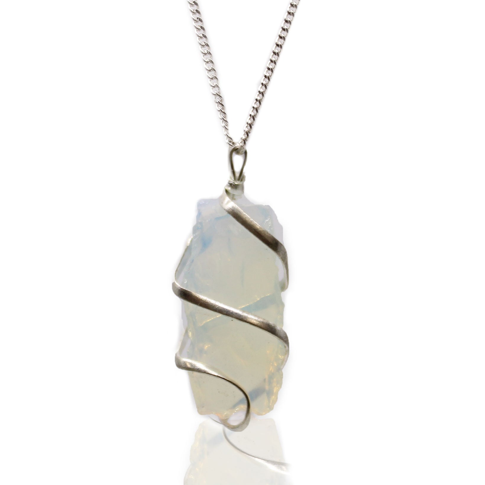 Rough Opalite - Cascade Wrapped Gemstone Necklace