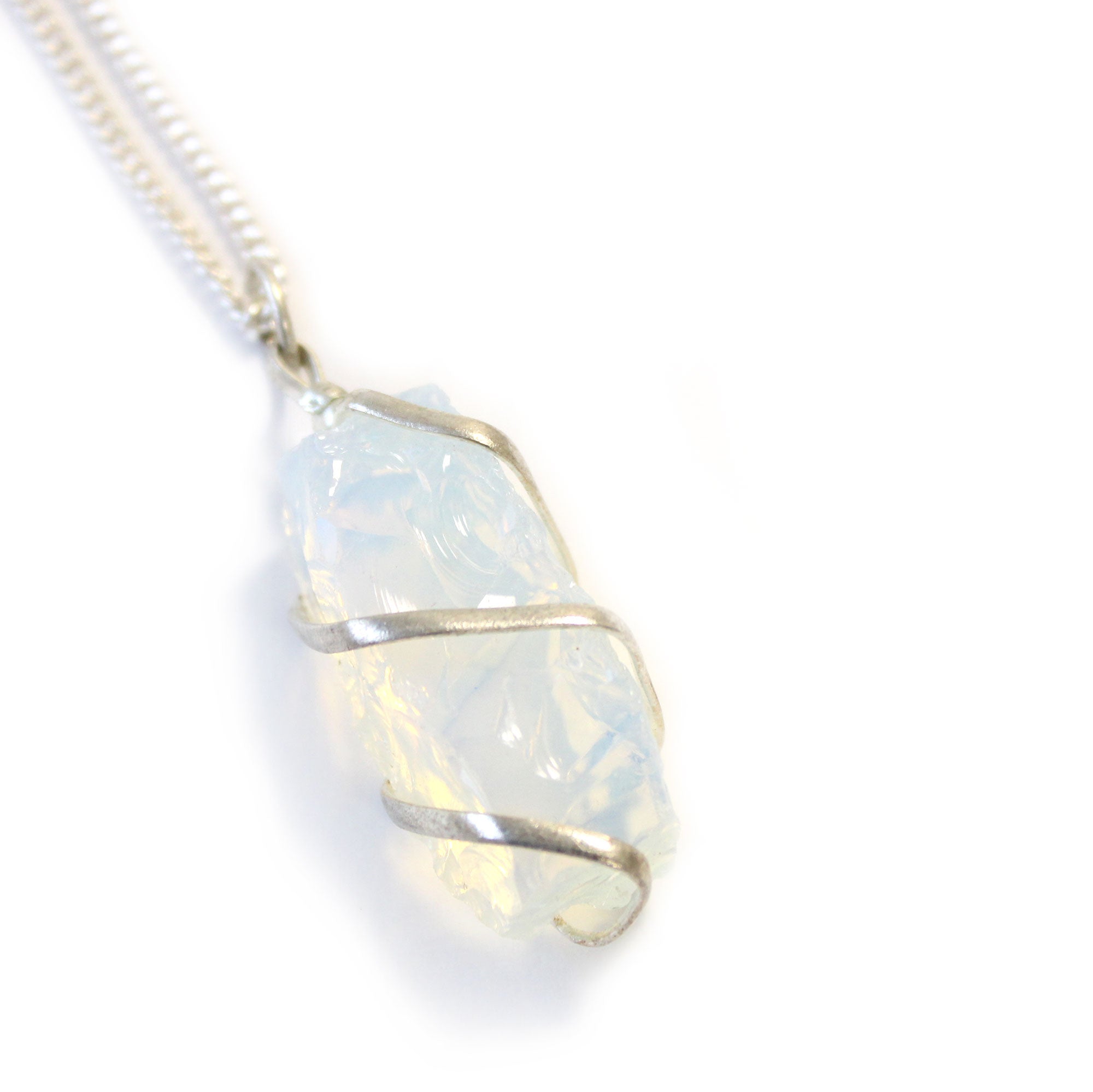 Rough Opalite - Cascade Wrapped Gemstone Necklace