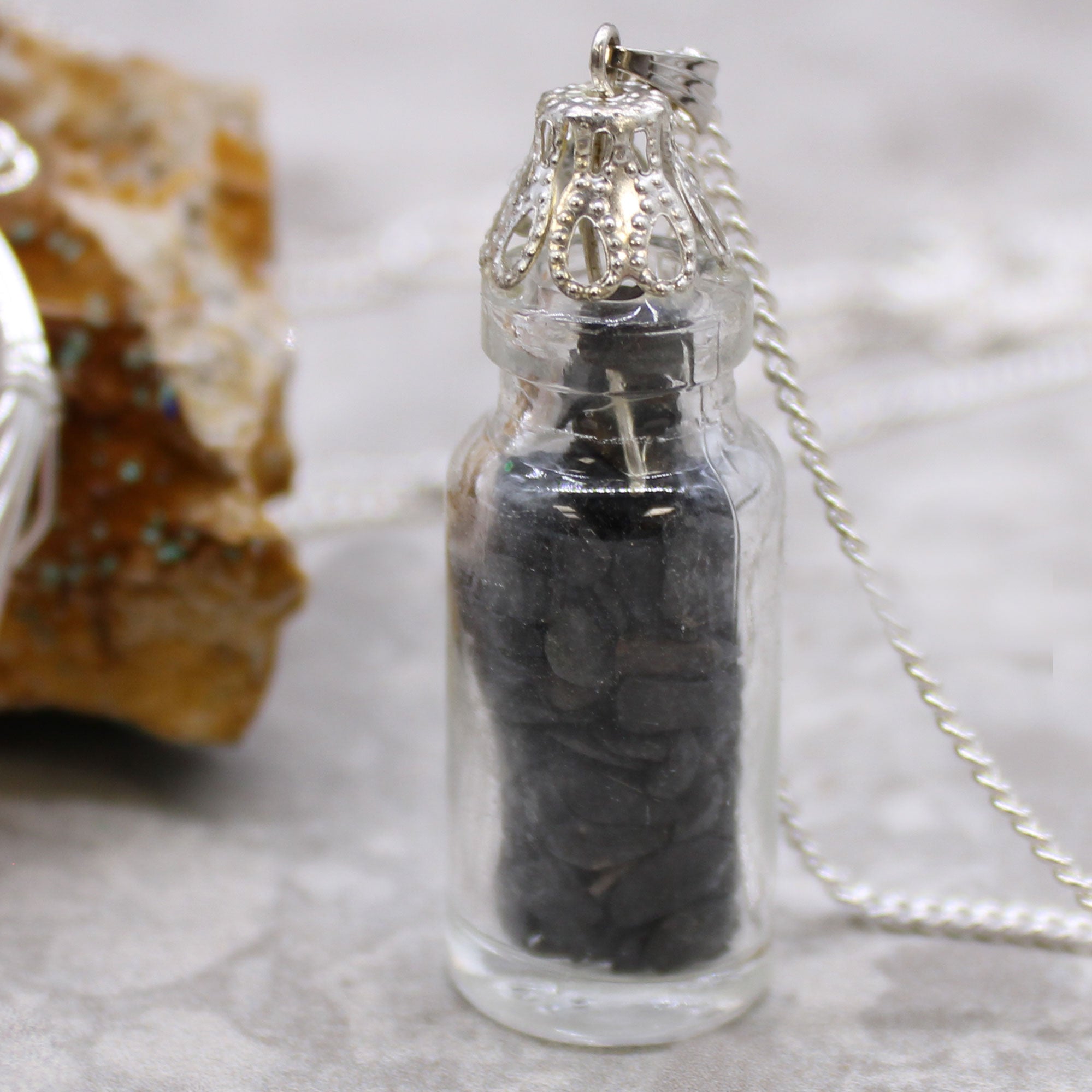 Bottled Black Onyx - Bottled Gemstones Necklace