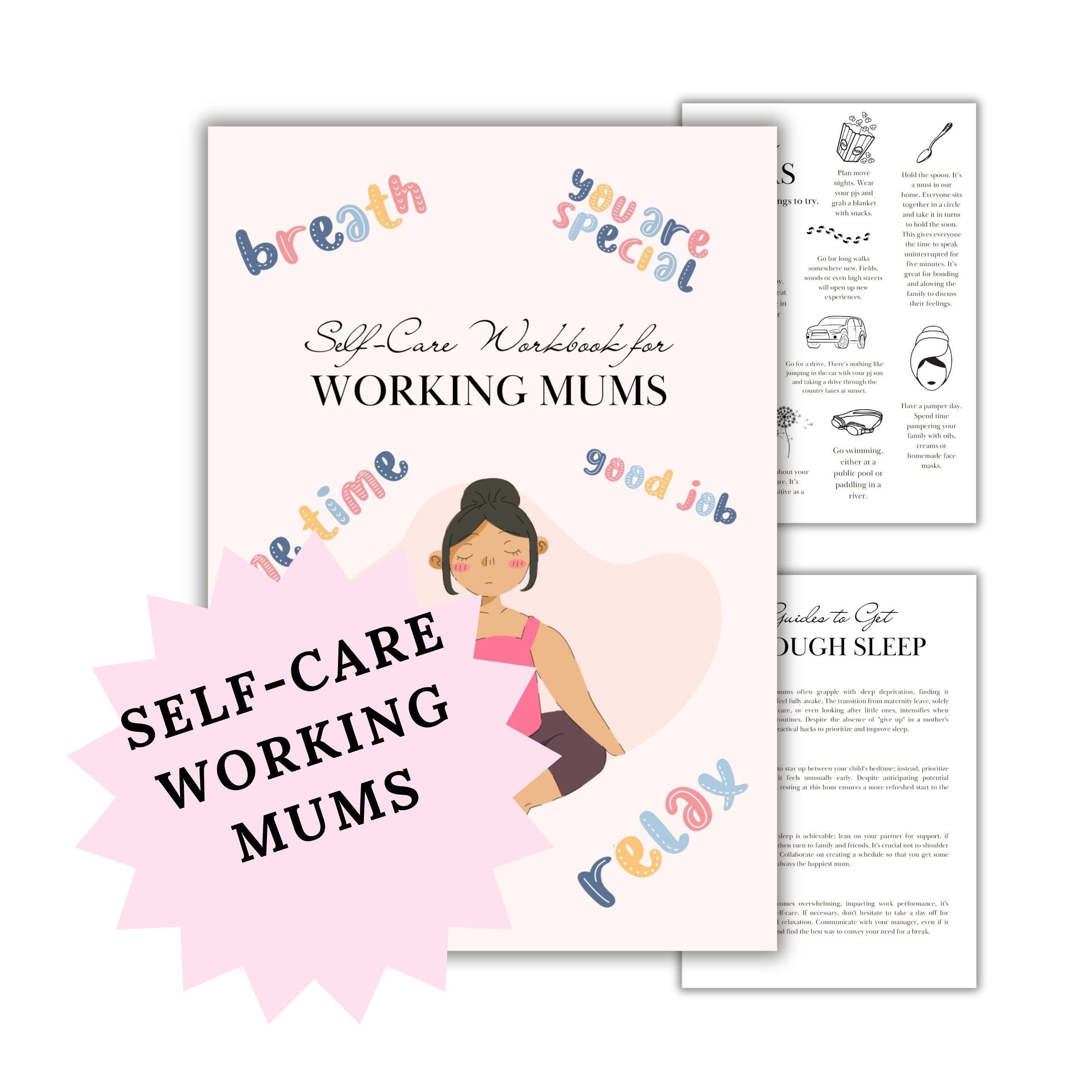 Self-Care Workbook for Working Mums Digital Downloads