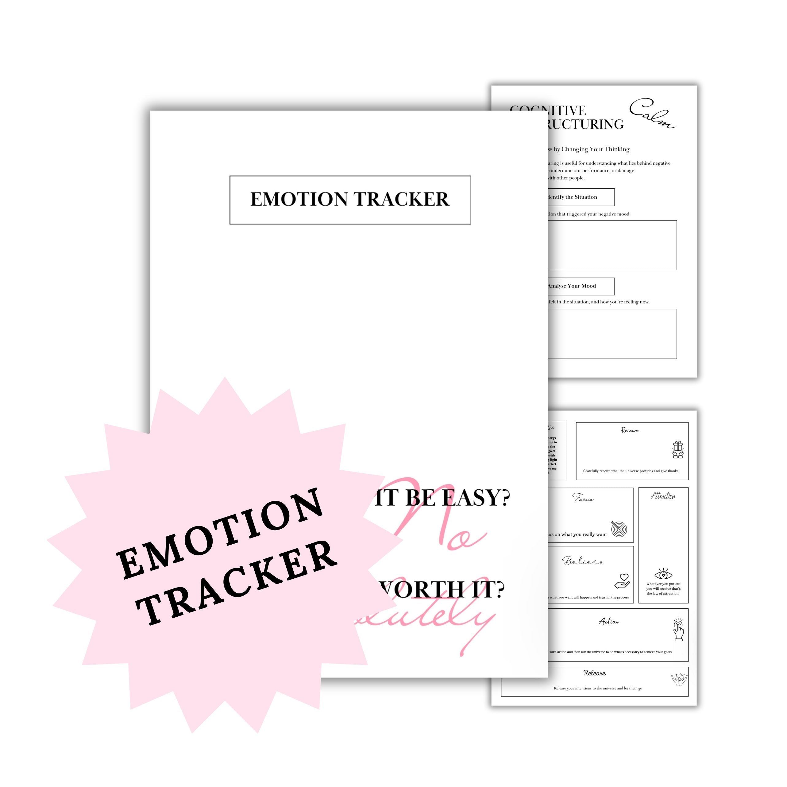 Emotion Tracker Workbook Digital Download