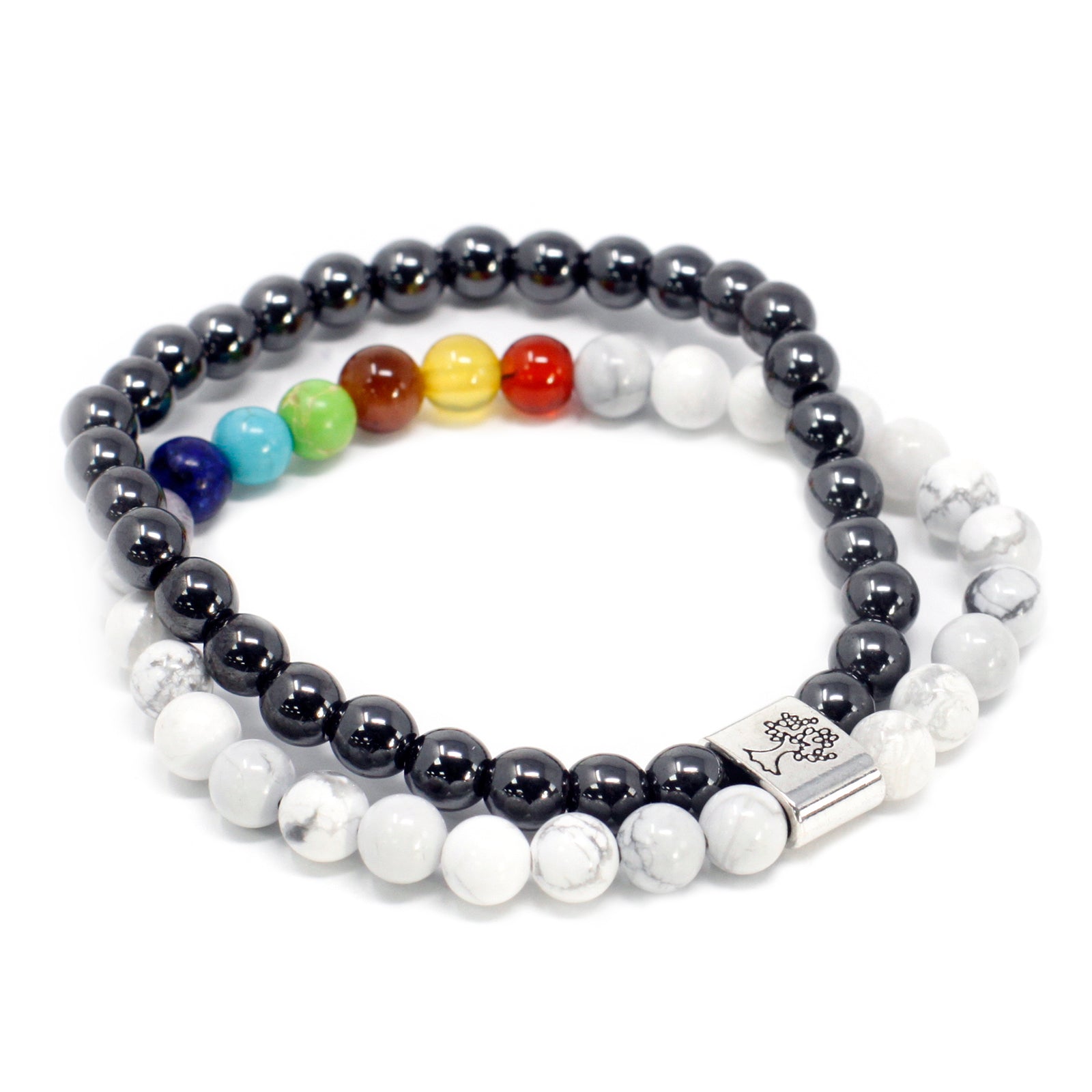 White Howlite Chakra - Magnetic Gemstone Bracelet