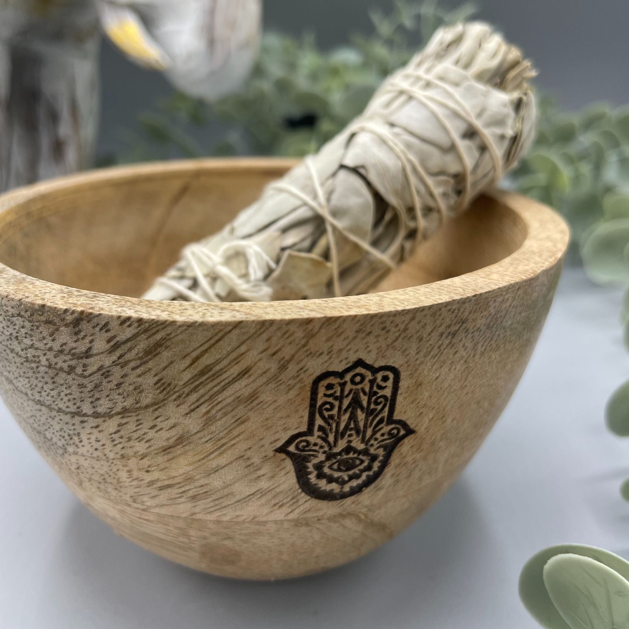 Hasma Wooden Smudge Bowl - 11x7cm