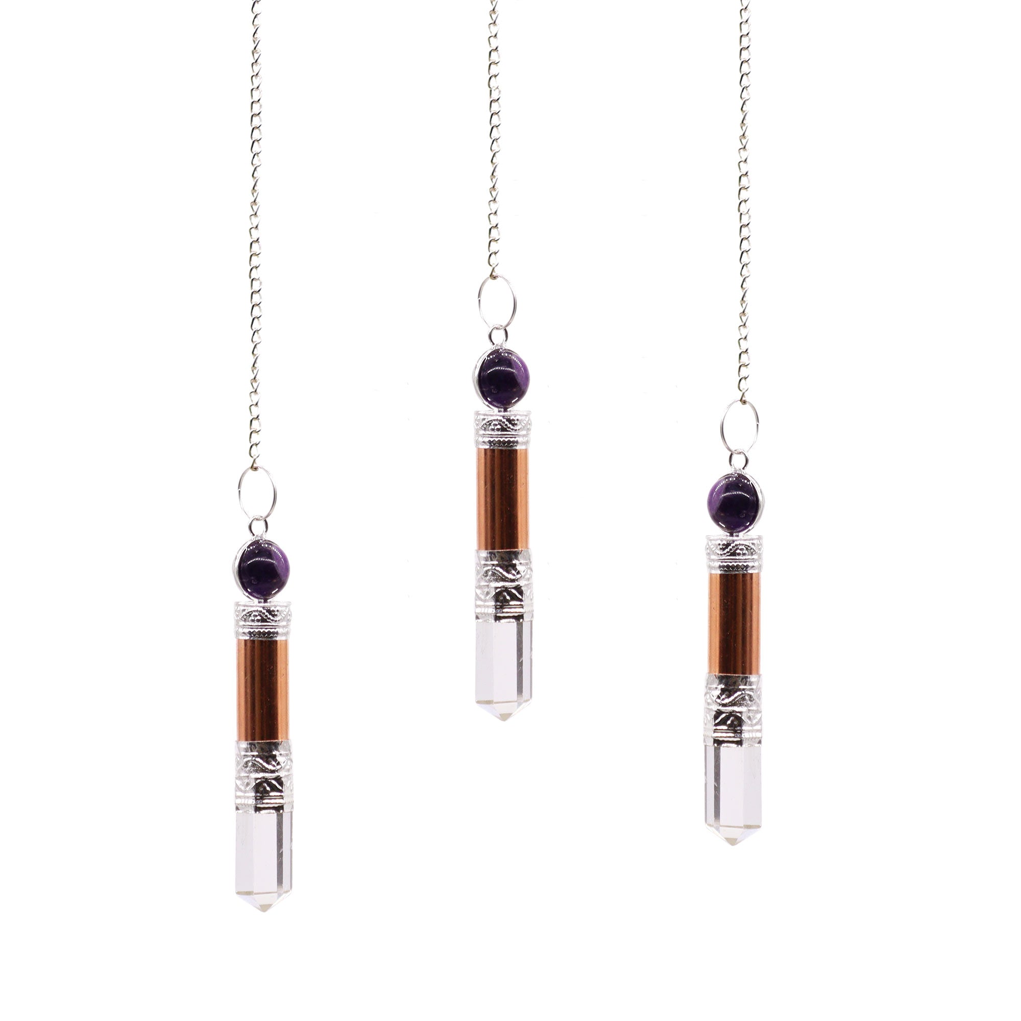 Pendulum with Copper Amethyst & Quartz