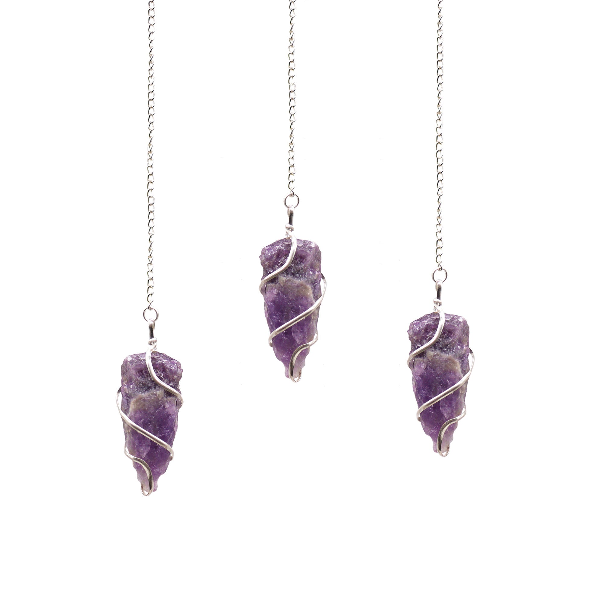 Amethyst - Raw Gemstone Pendulum