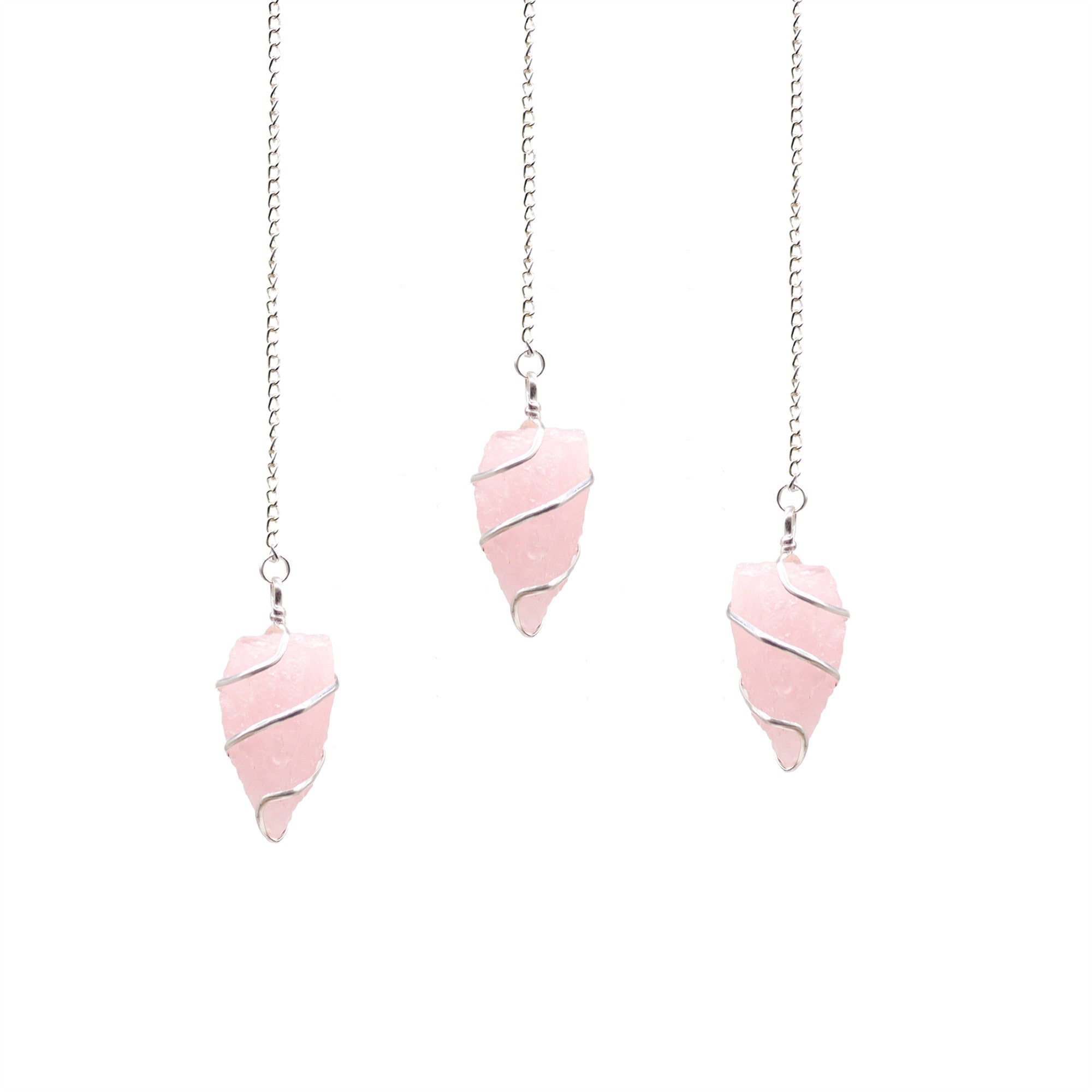 Rose Quartz - Raw Gemstone Pendulum