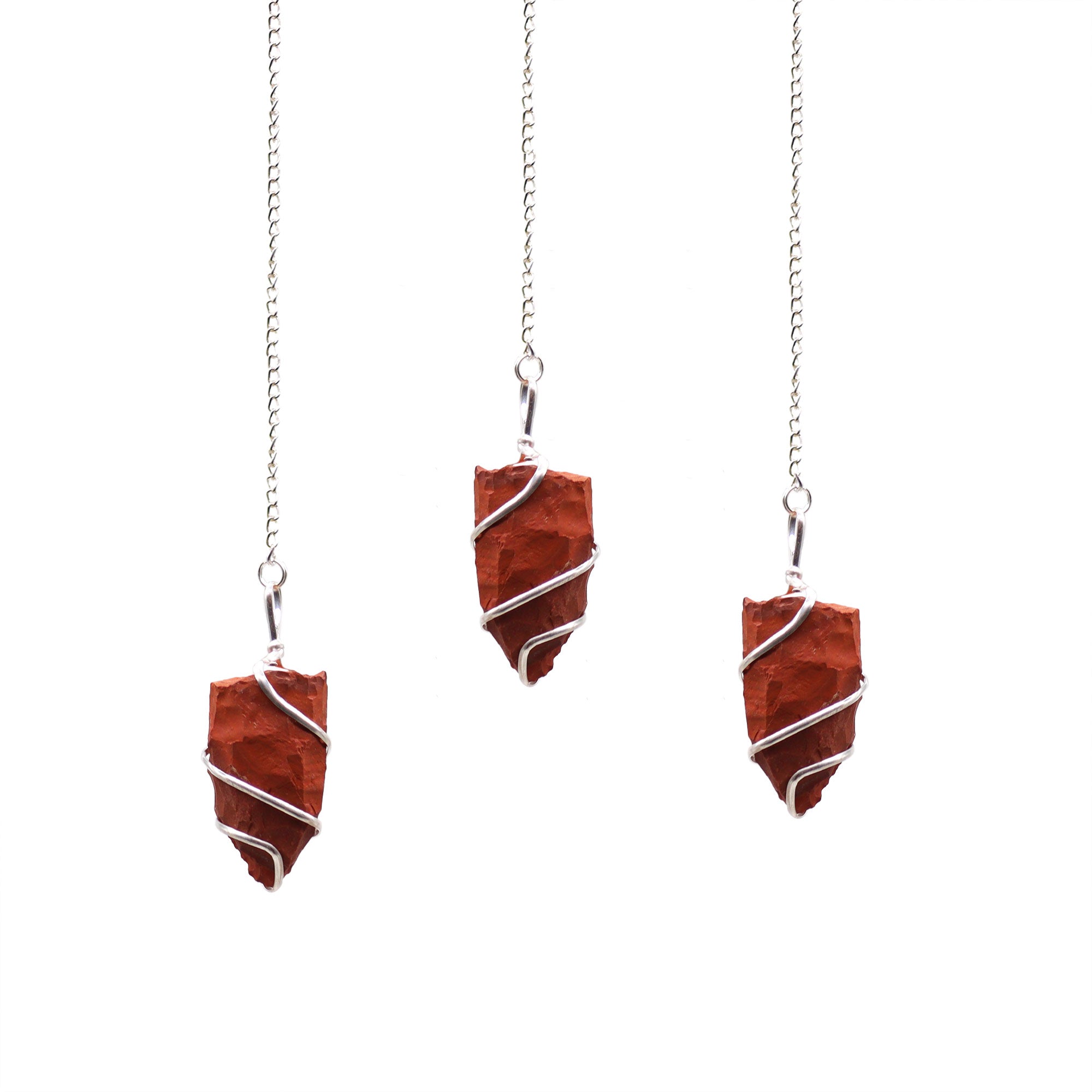 Red Jasper - Raw Gemstone Pendulum